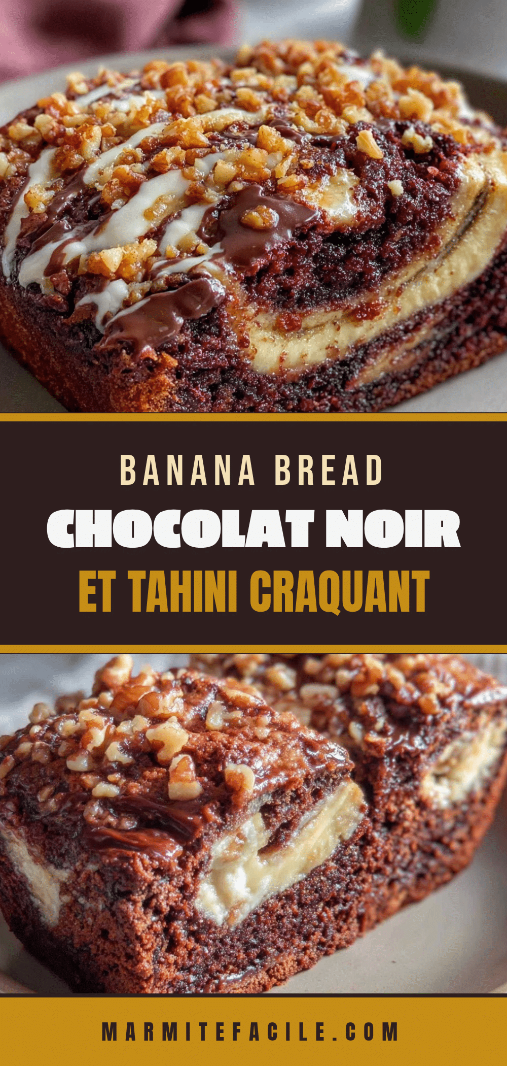 banana bread chocolat noir tahini recipe