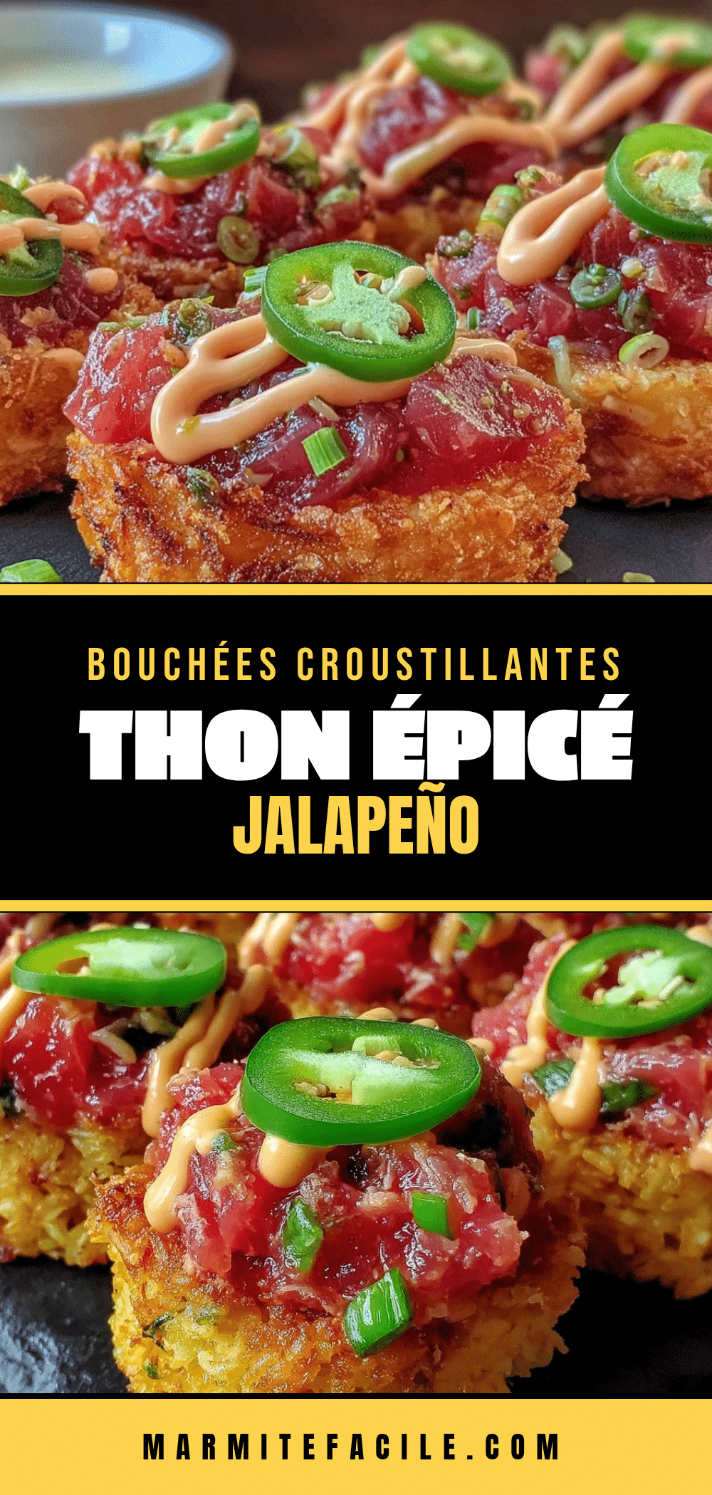 bouchées croustillantes au thon épicé et jalapeño recipe