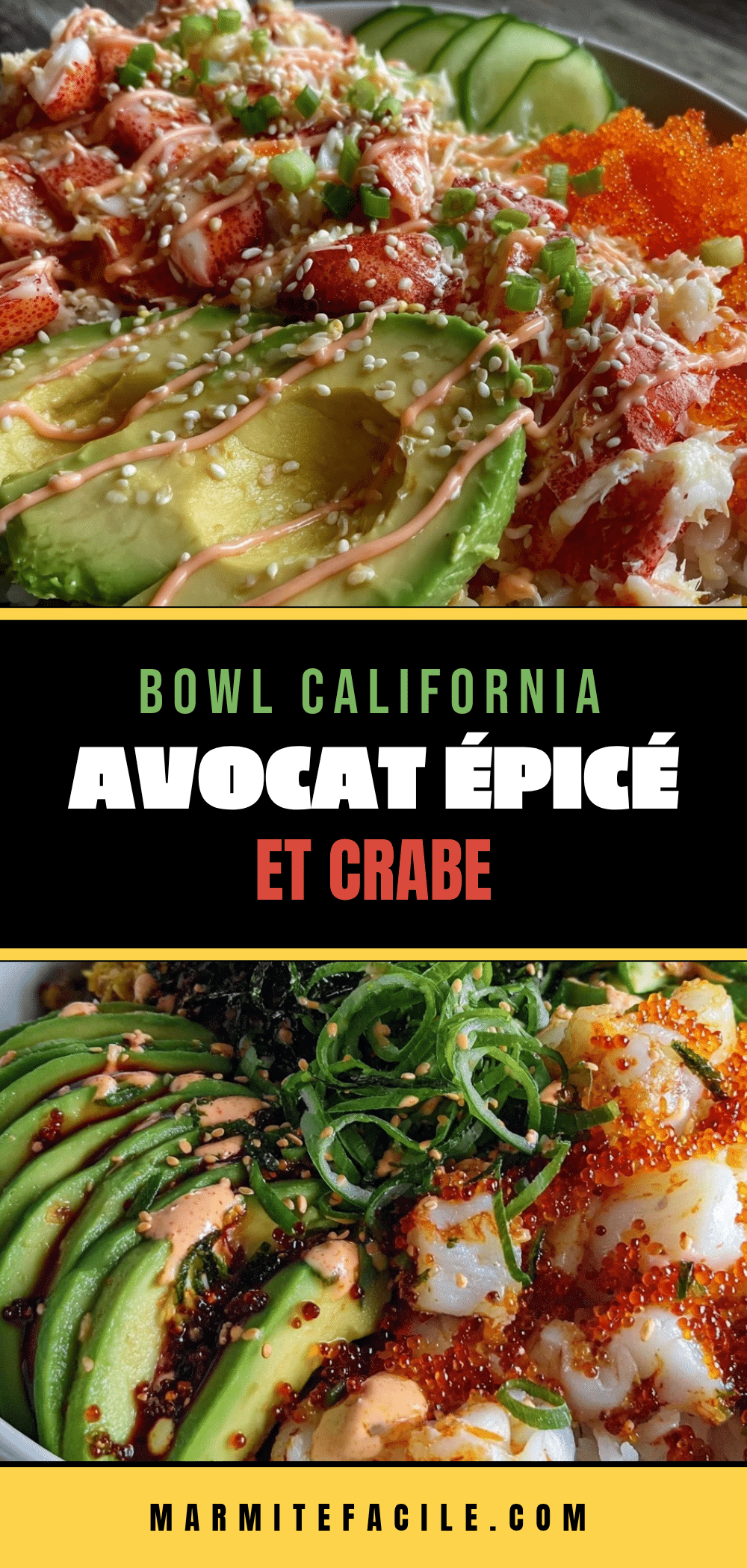 bowl California avocat épicé crabe recipe