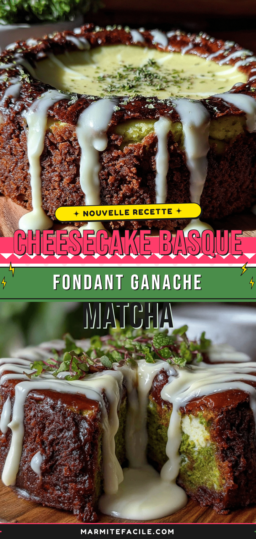 cheesecake basque matcha fondant ganache recipe