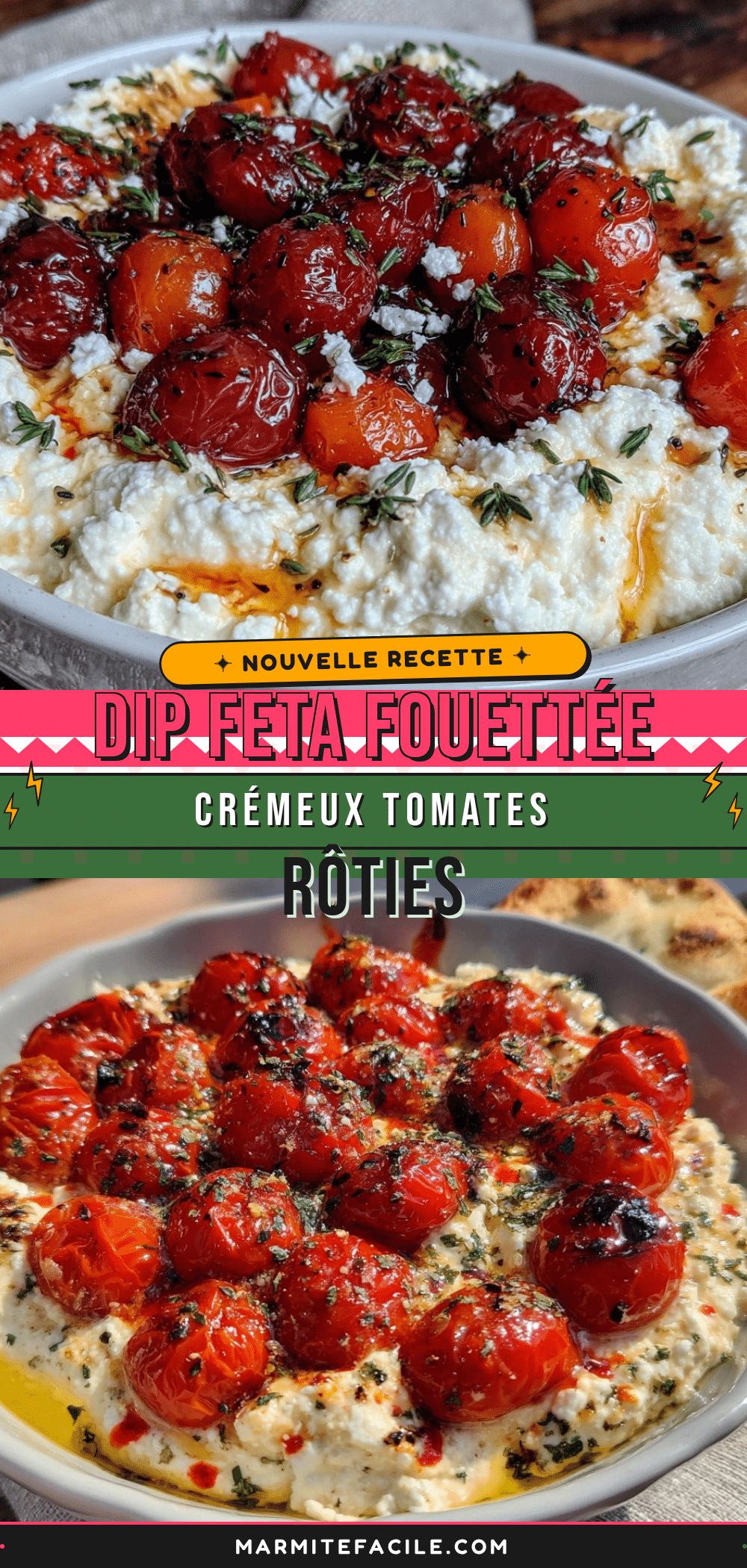 dip feta fouettée tomates rôties recipe