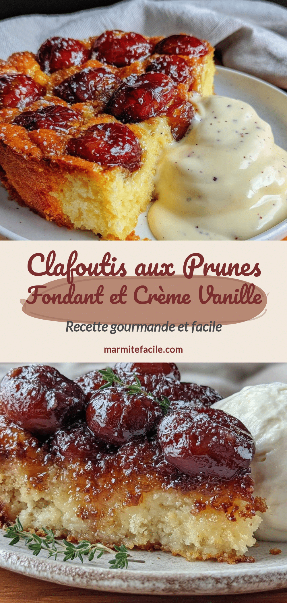 fondant clafoutis aux prunes recipe