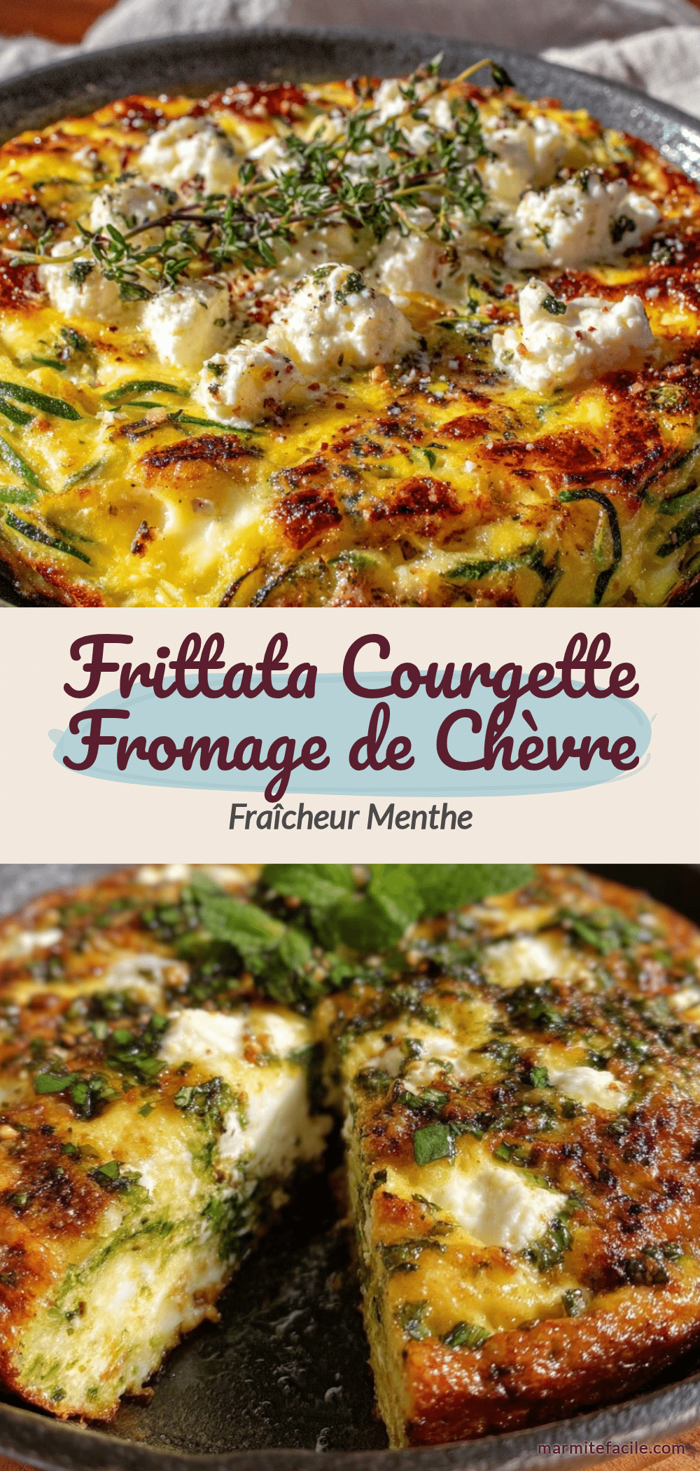frittata courgette fromage de chèvre et menthe recipe