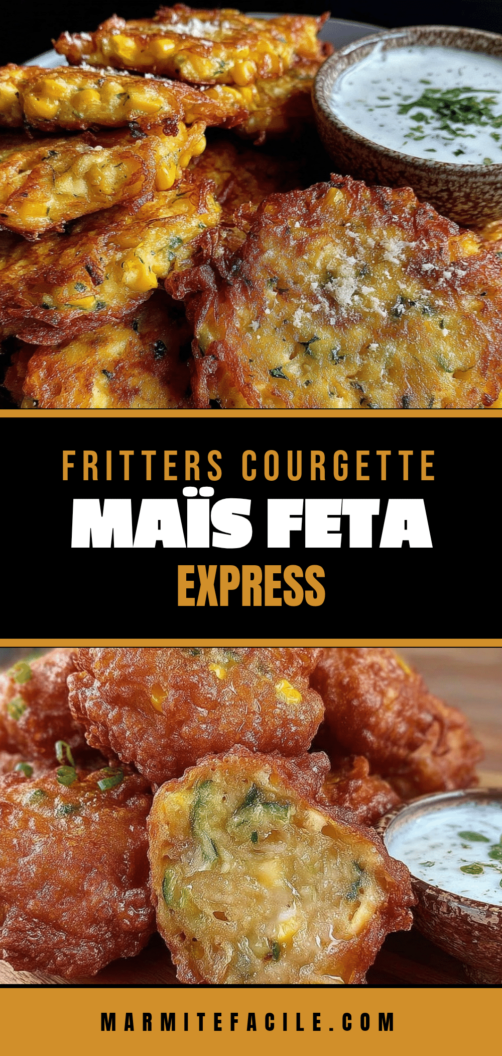 fritters courgette maïs feta express recipe