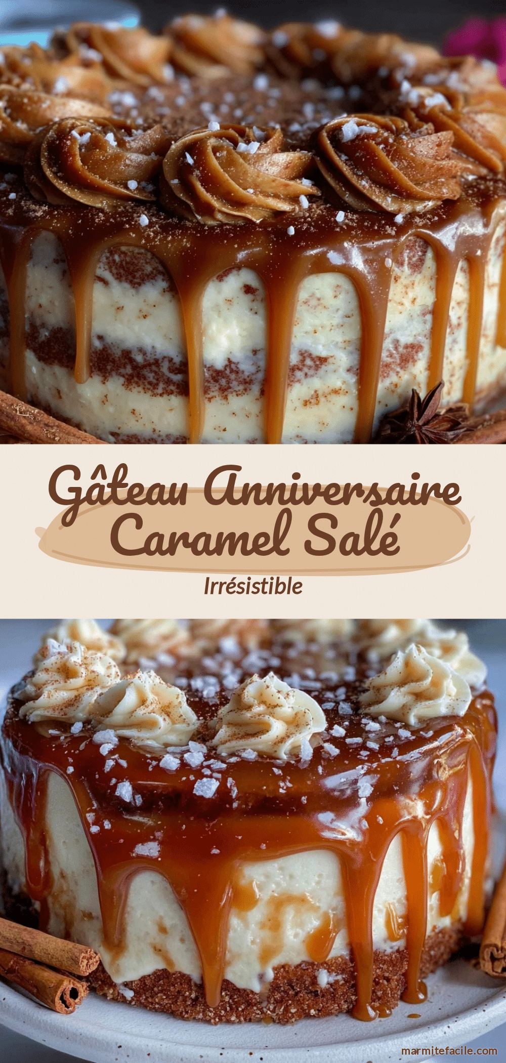 gâteau anniversaire caramel salé meringue suisse recipe