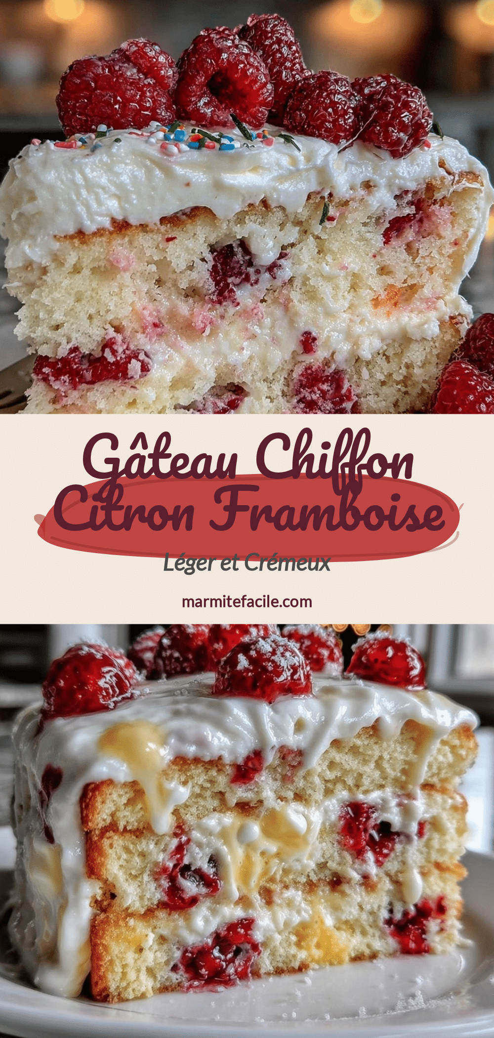 gâteau chiffon citron framboise recipe