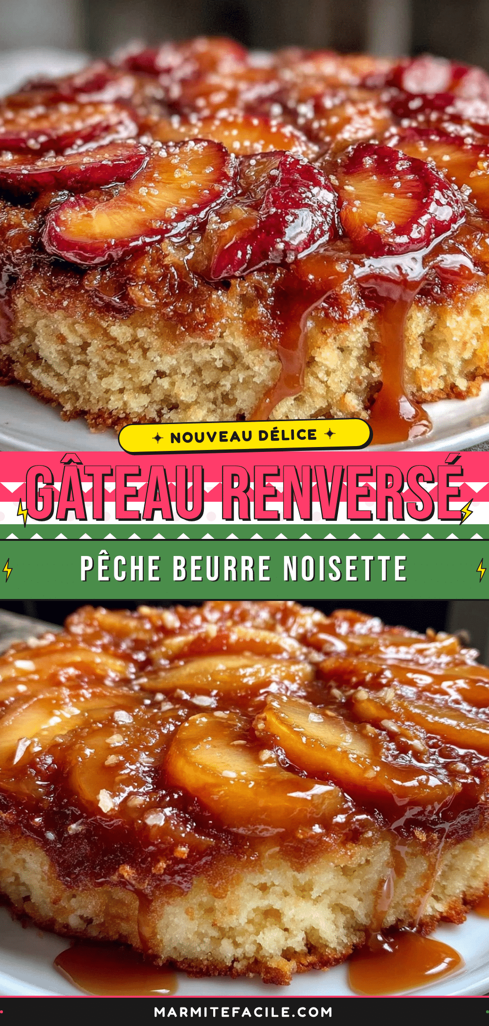 gâteau renversé pêche beurre noisette recipe