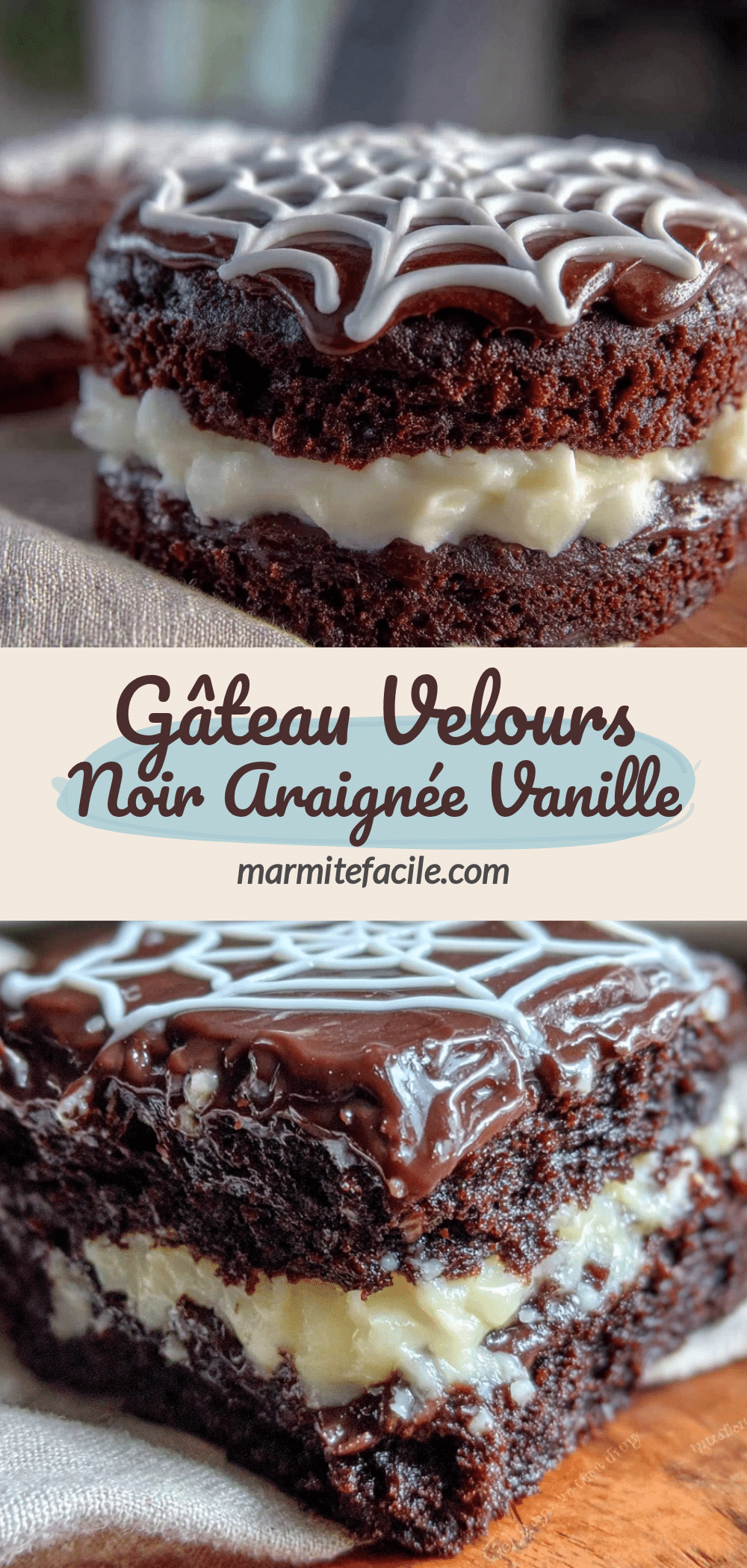 gâteau velours noir araignée vanille recipe