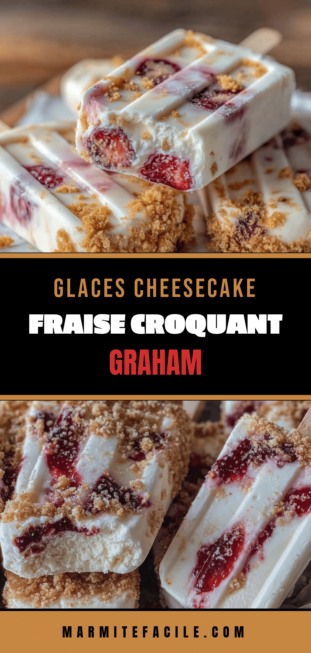 glace cheesecake fraise au croquant graham recipe