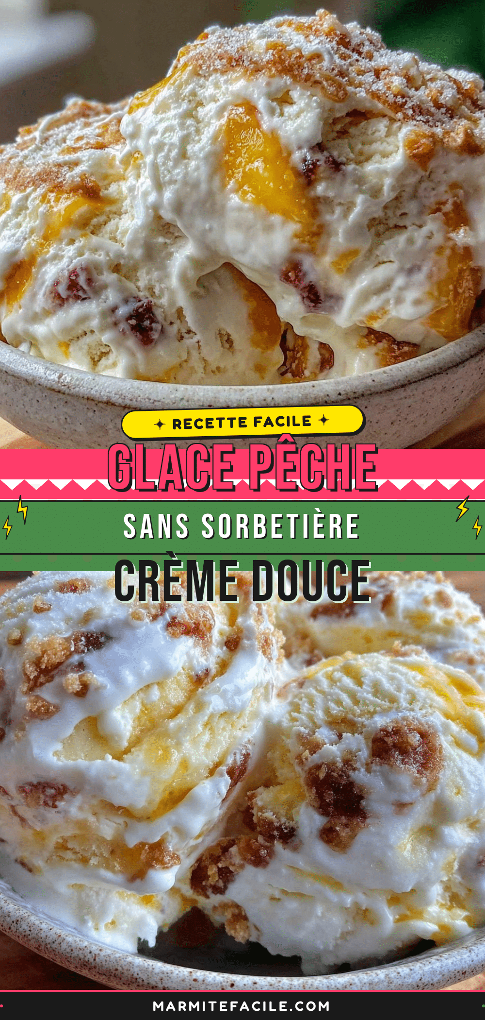 glace pêche crème sans sorbetière recipe
