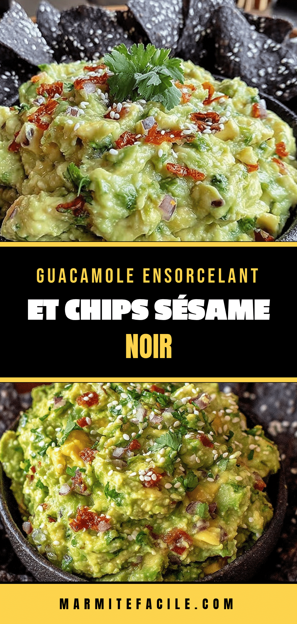 guacamole ensorcelant chips sésame noir recipe