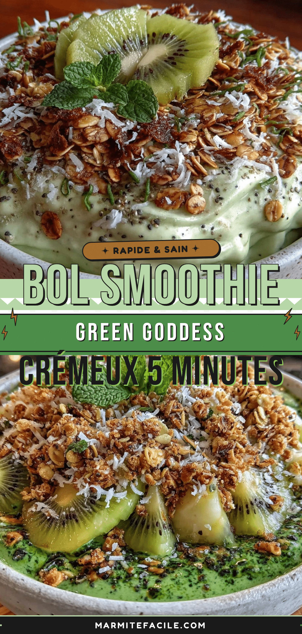 Healthy Green Goddess Smoothie Bowl recipe