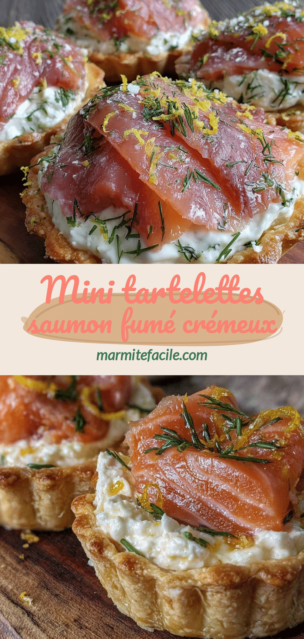 mini tartelettes au saumon fumé et fromage frais recipe