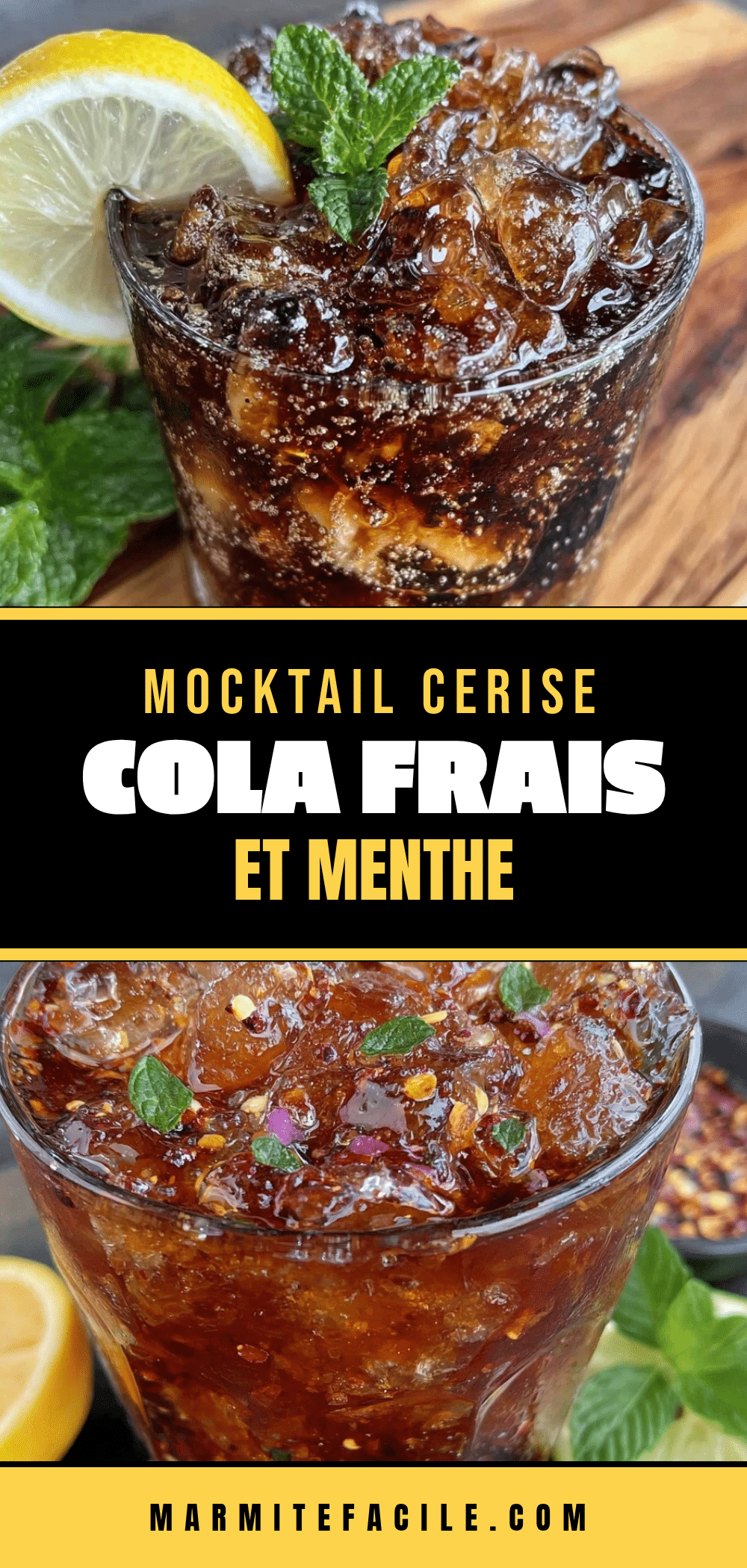 mocktail cerise cola menthe sans alcool recipe