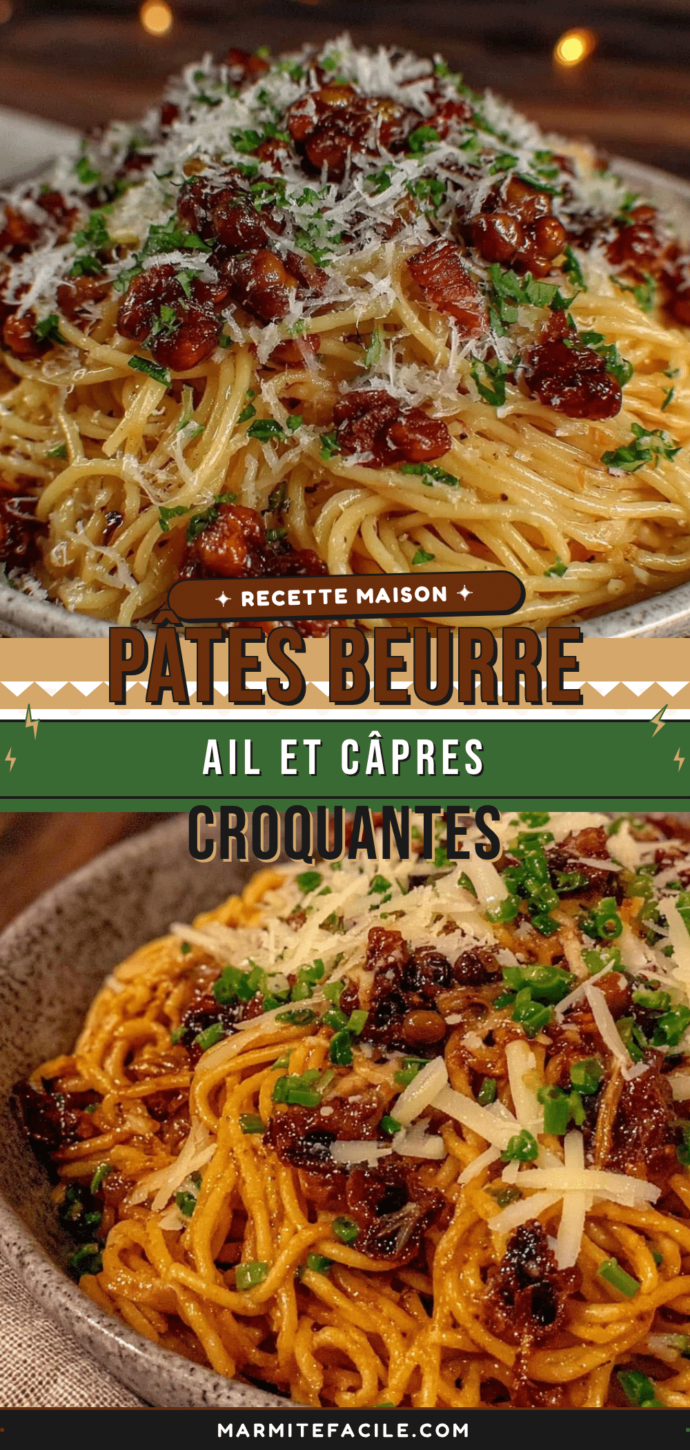 pâtes beurre noisette ail câpres croquantes recipe