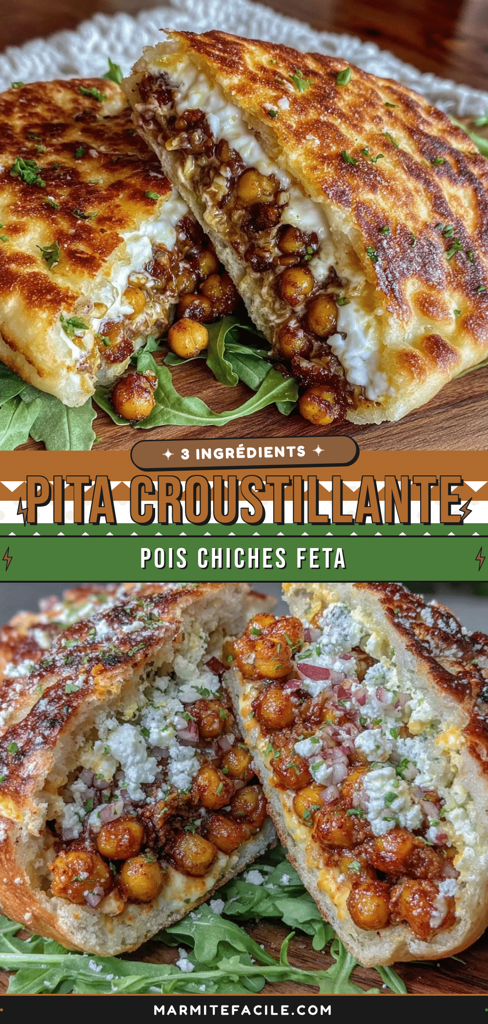 pita croustillante pois chiches feta recipe