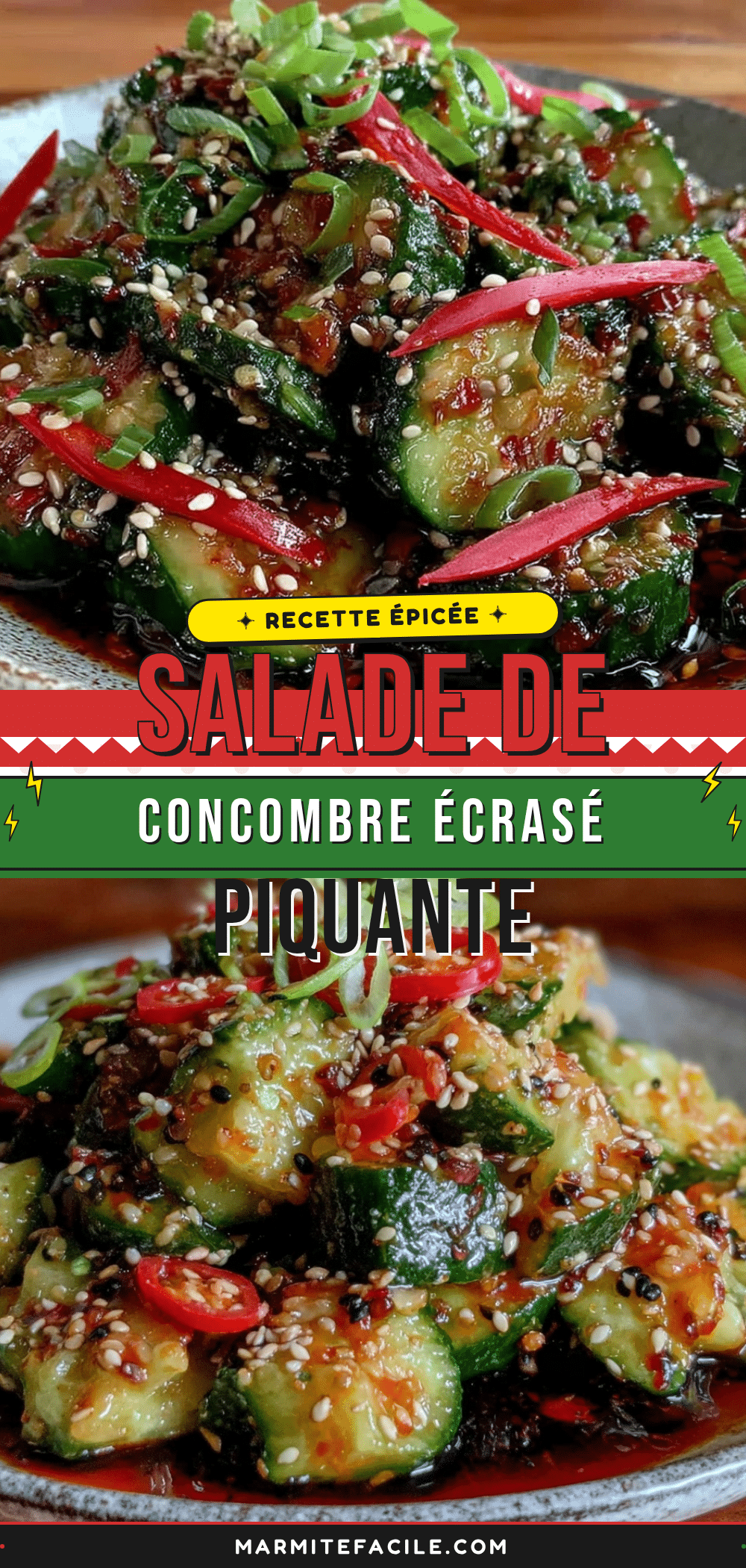 salade de concombre écrasé piquante recipe