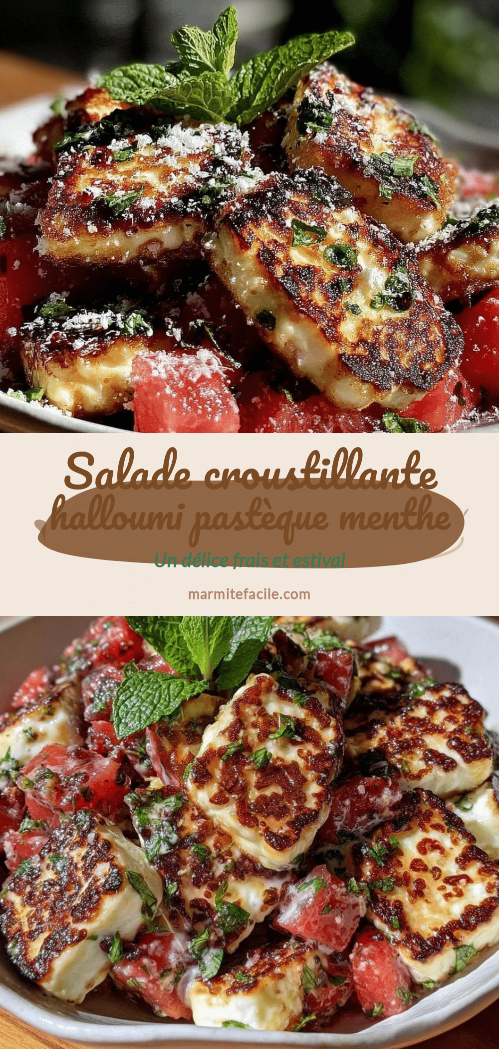 salade halloumi pastèque menthe recipe