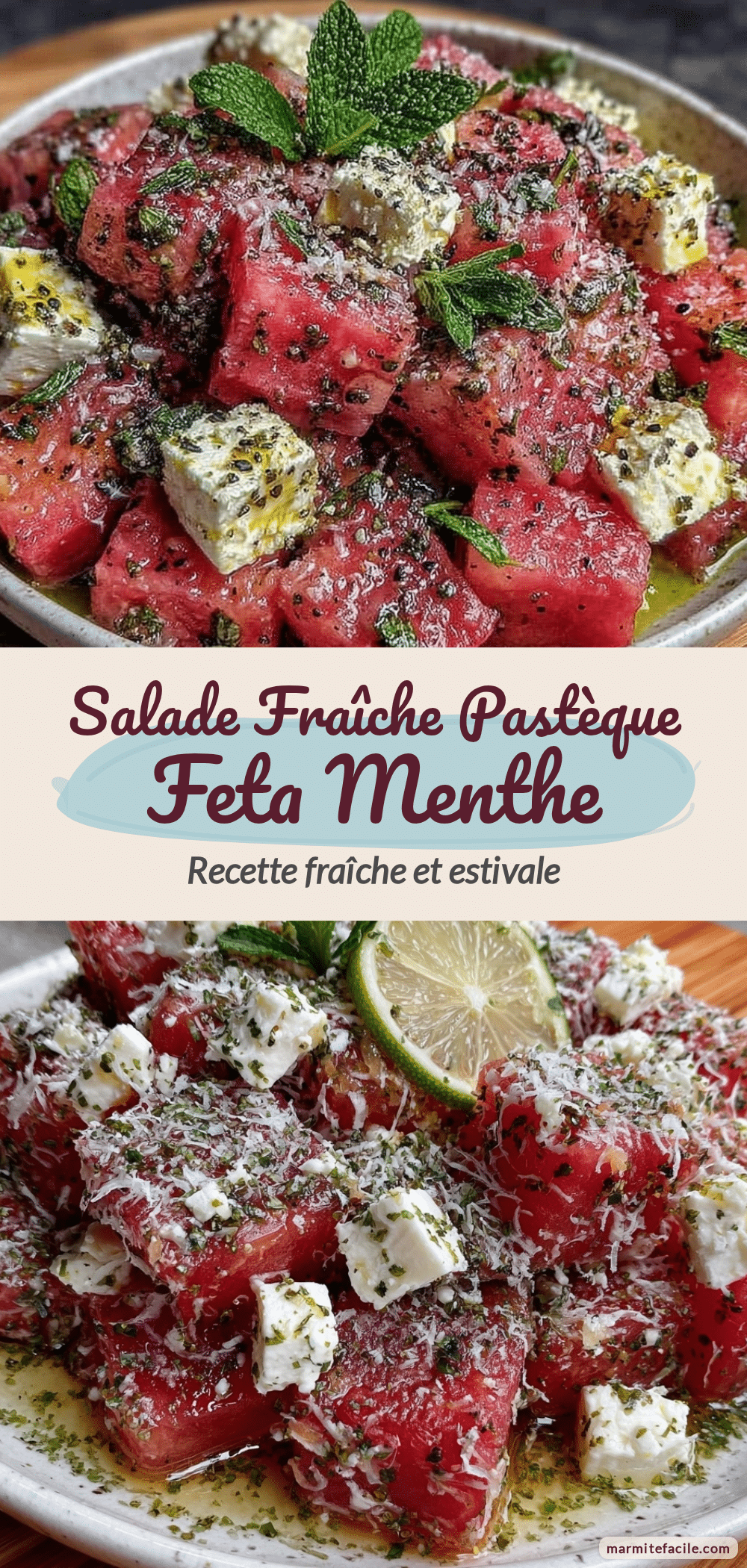 salade pastèque feta menthe au citron vert recipe