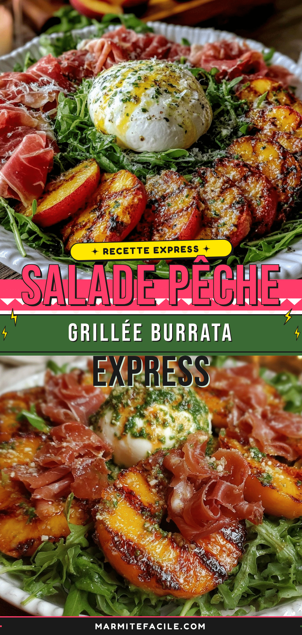 salade pêche grillée burrata express recipe