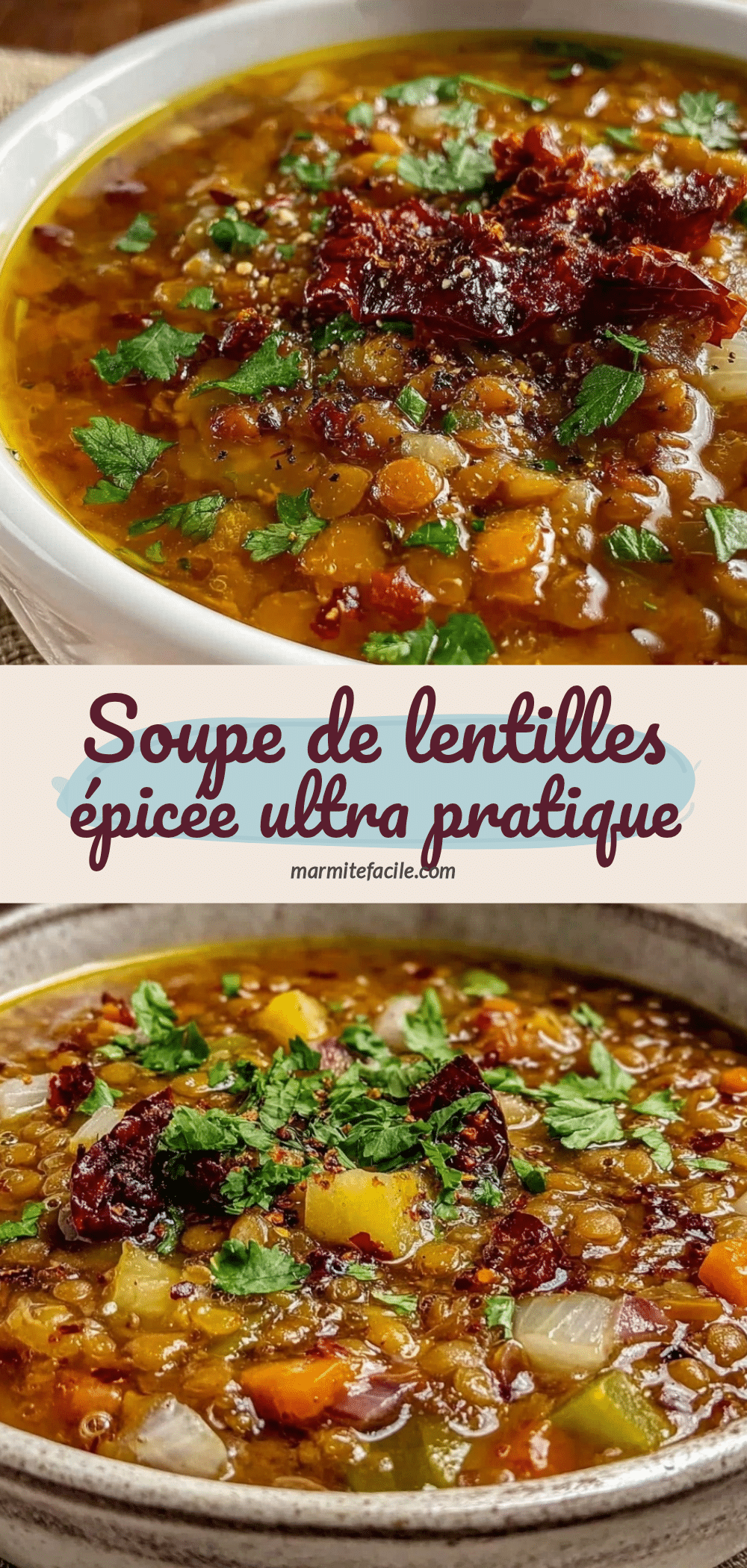 soupe de lentilles épicée recipe