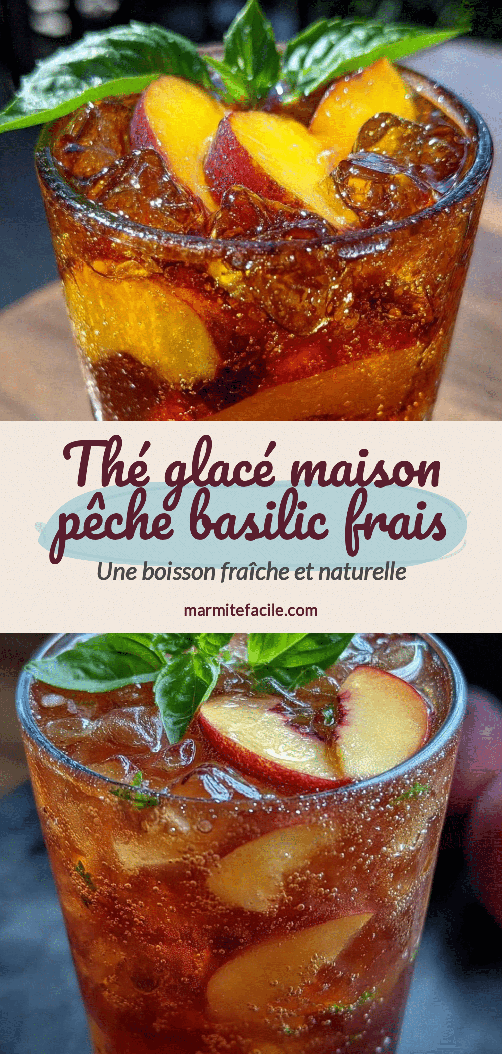 thé glacé maison à la pêche et basilic recipe