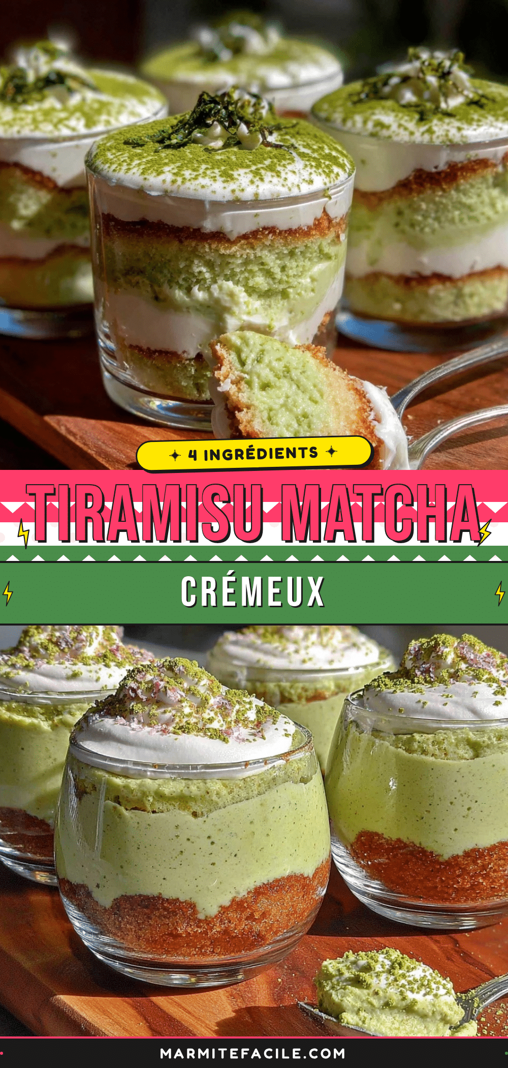 tiramisu matcha crémeux en verrines recipe