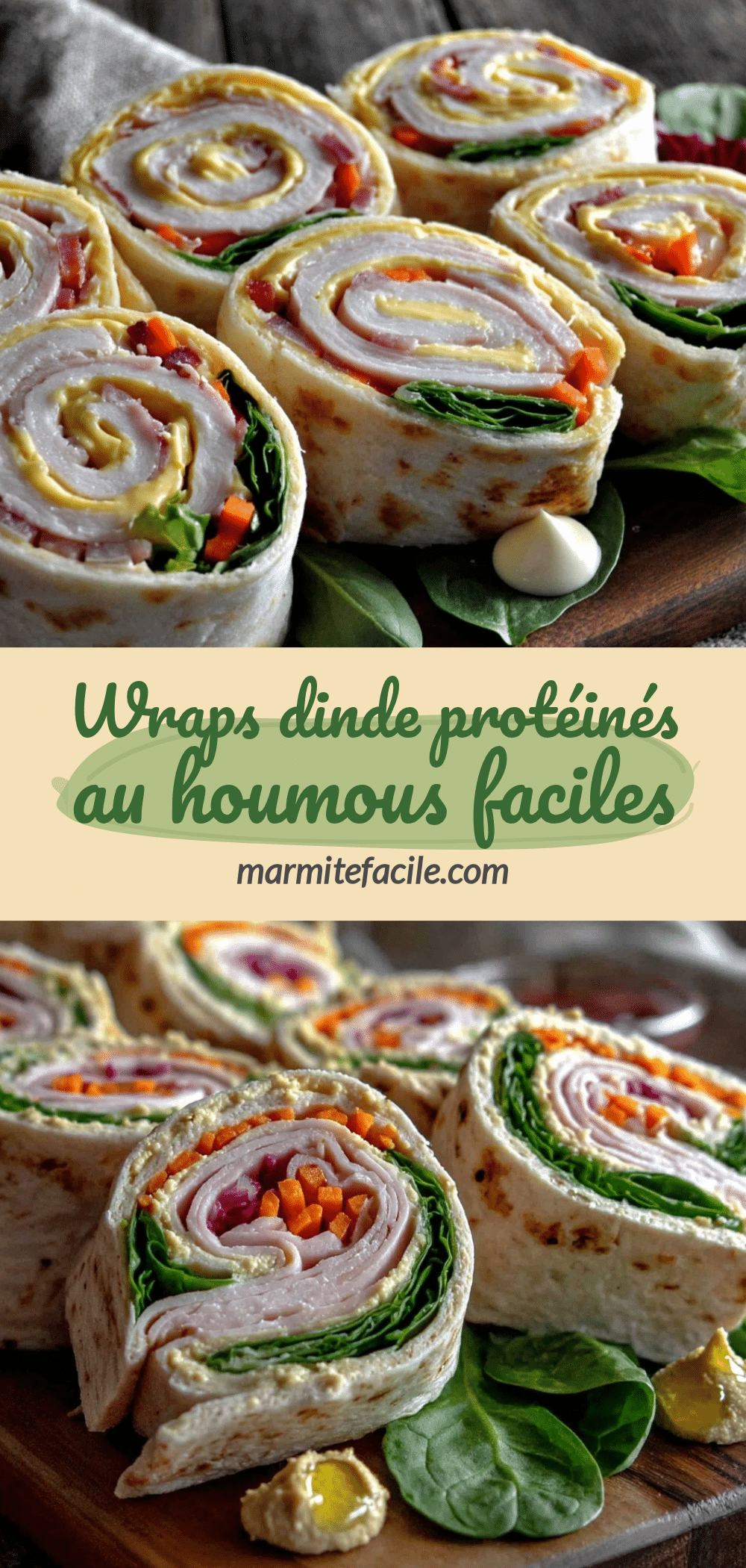 wraps dinde protéinés au houmous recipe