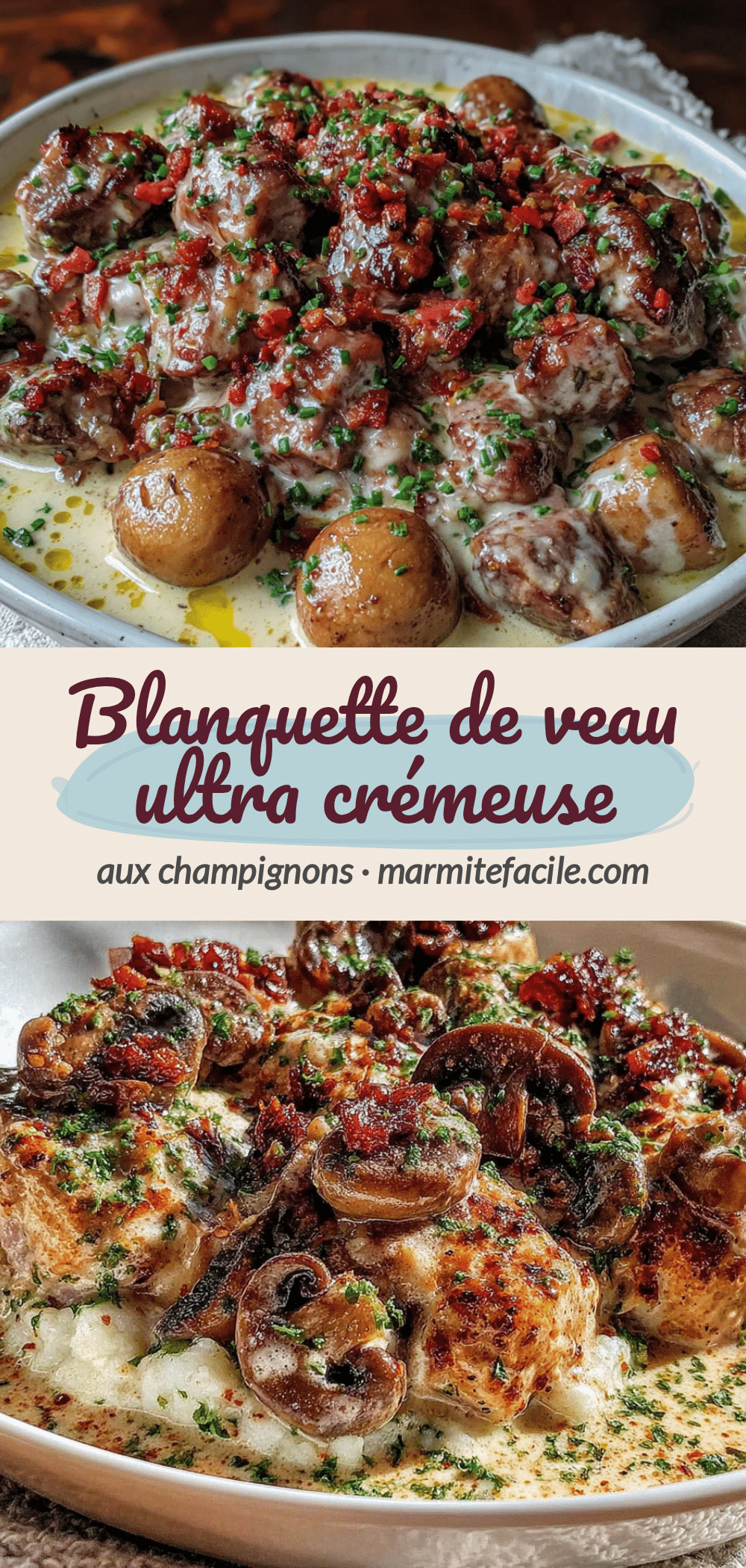blanquette de veau crémeuse aux champignons recipe