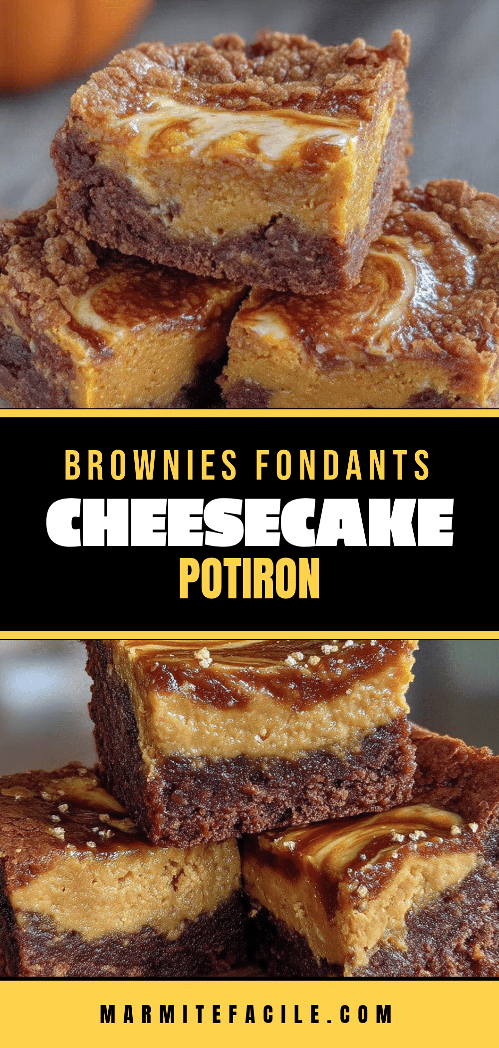 brownie fondant cheesecake potiron recipe