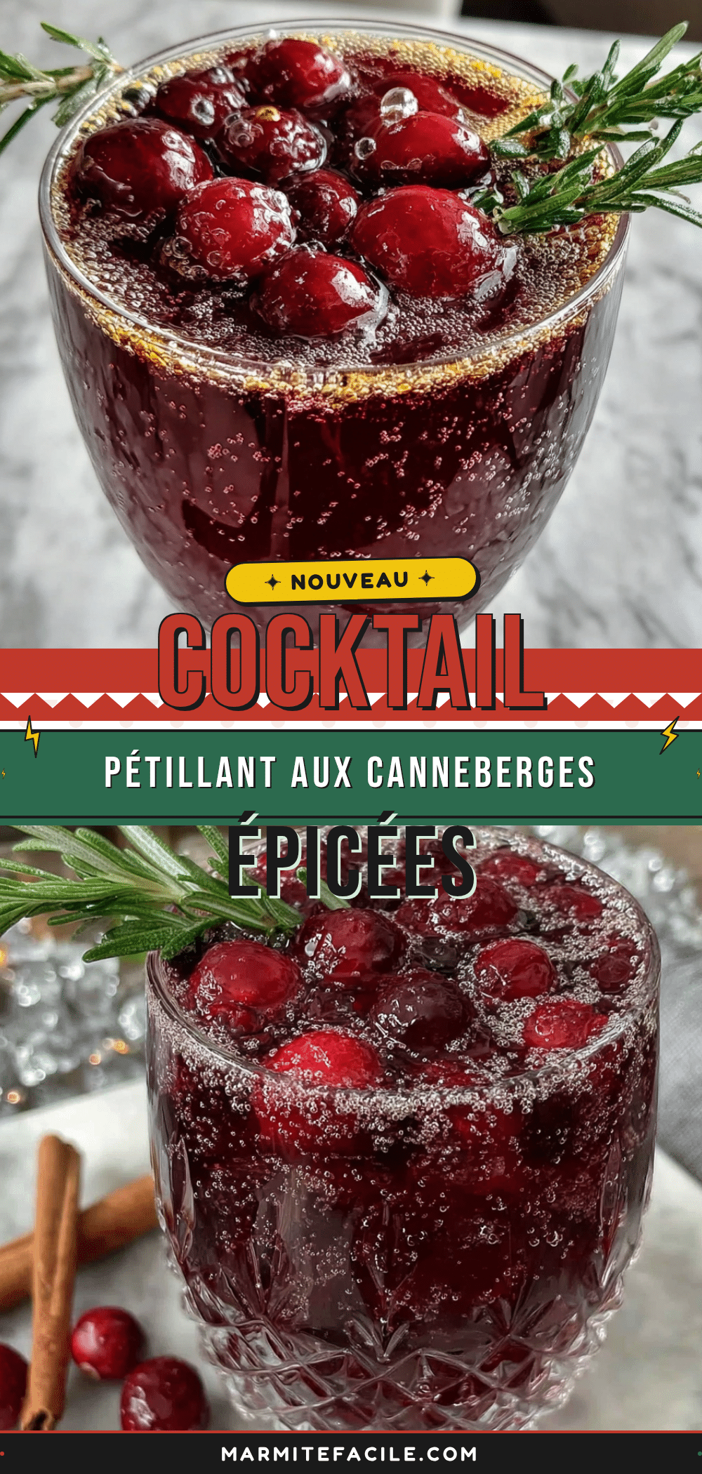 cocktail parfait aux canneberges épicées et champagne recipe