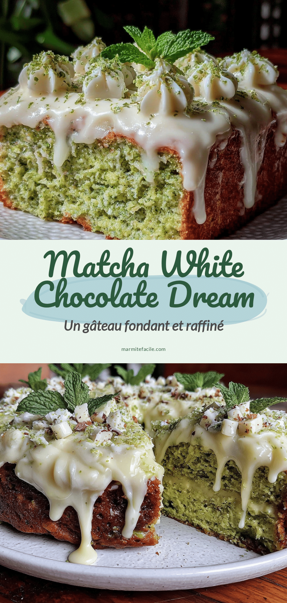 gâteau au matcha et chocolat blanc en couches recipe