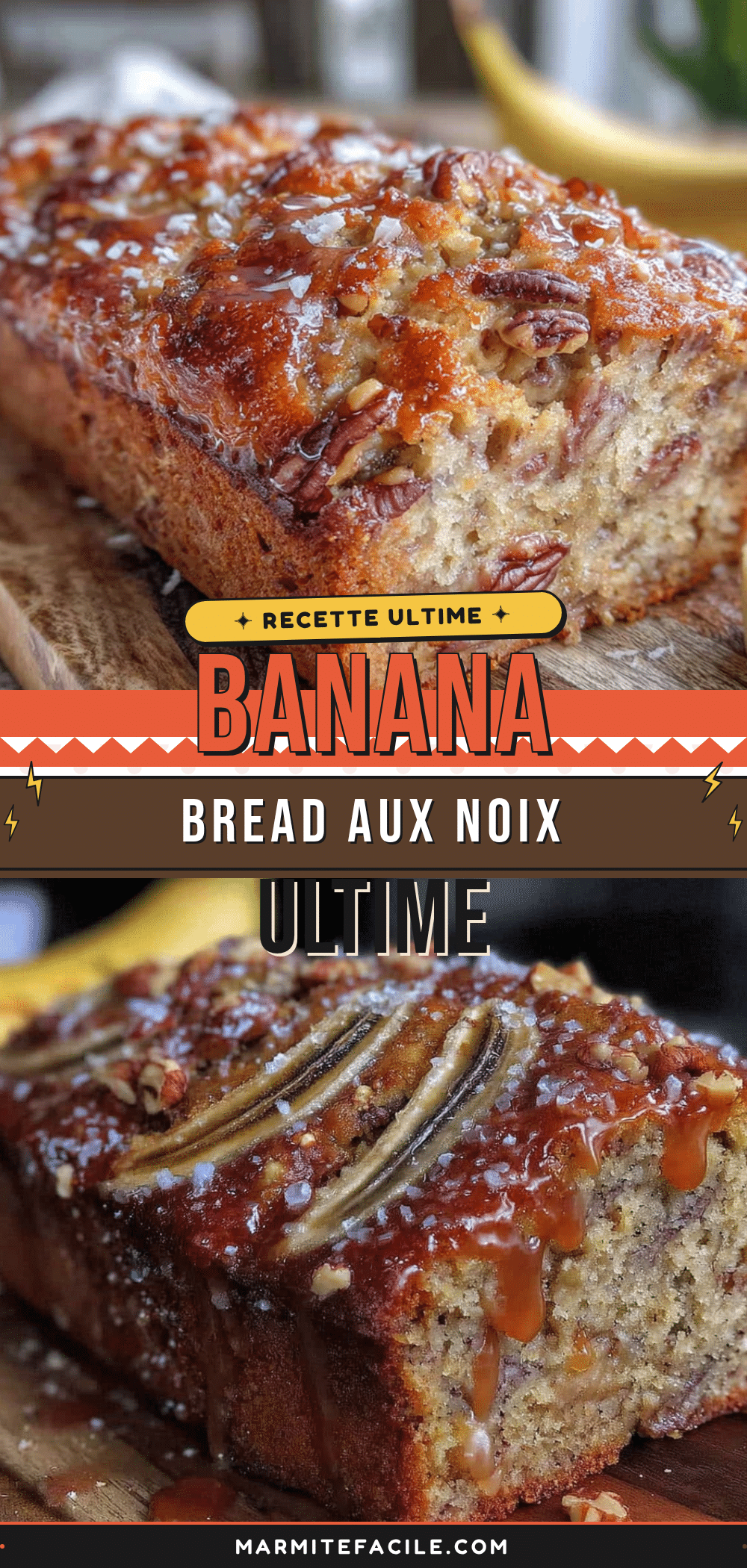 pain à la banane et aux noix recipe