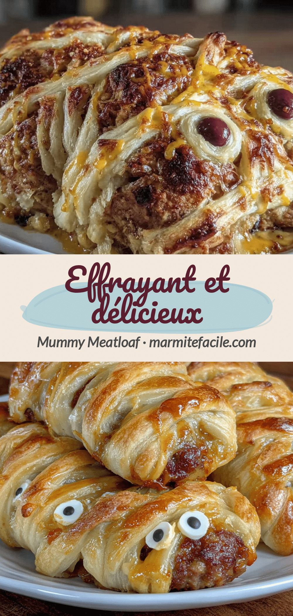 pain de viande momie halloween recipe