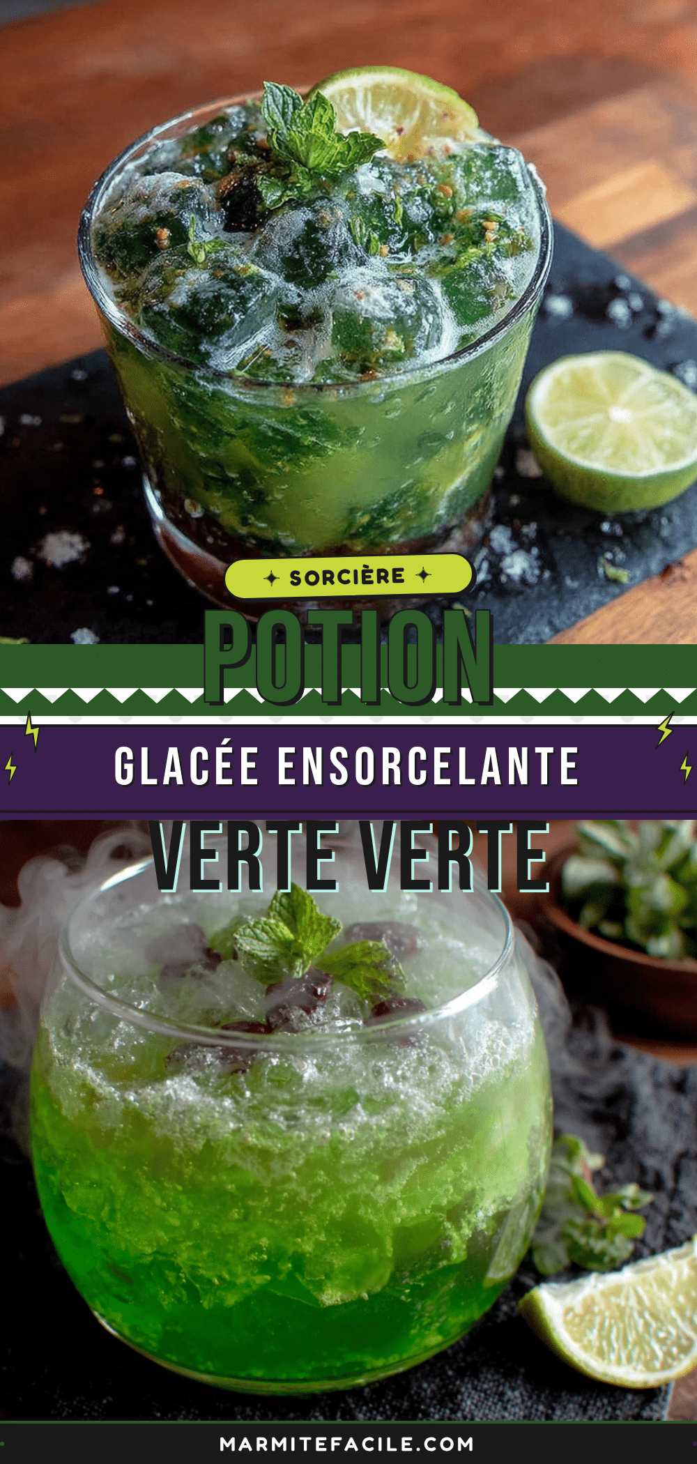 Punch vert à la glace carbonique Halloween recipe