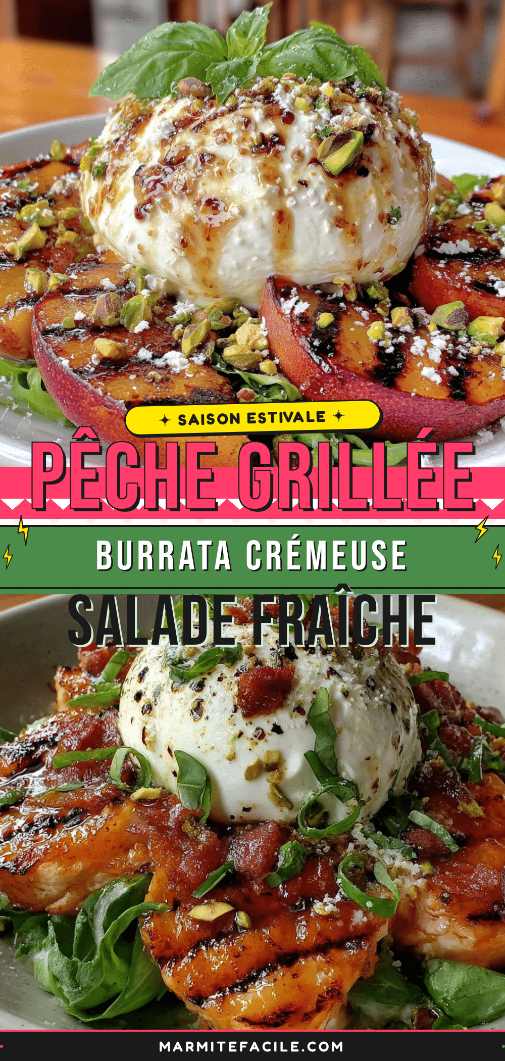 salade pêche grillée burrata recipe