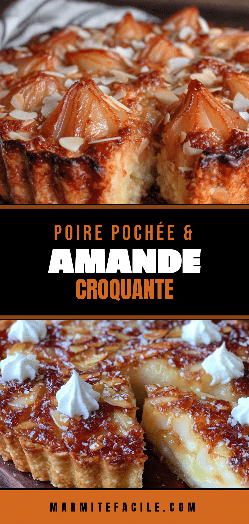 tarte aux poires pochées et amandes croquantes recipe