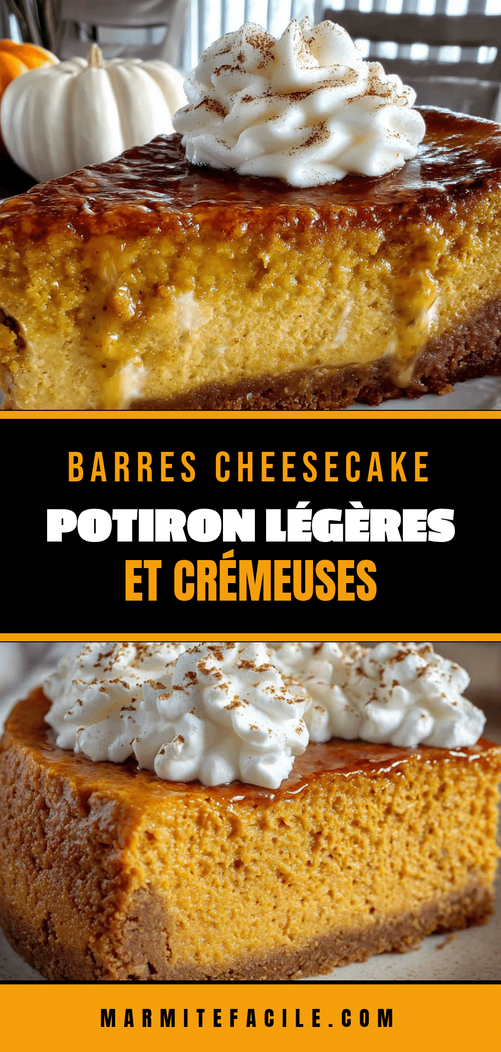 Barres cheesecake potiron légères recipe