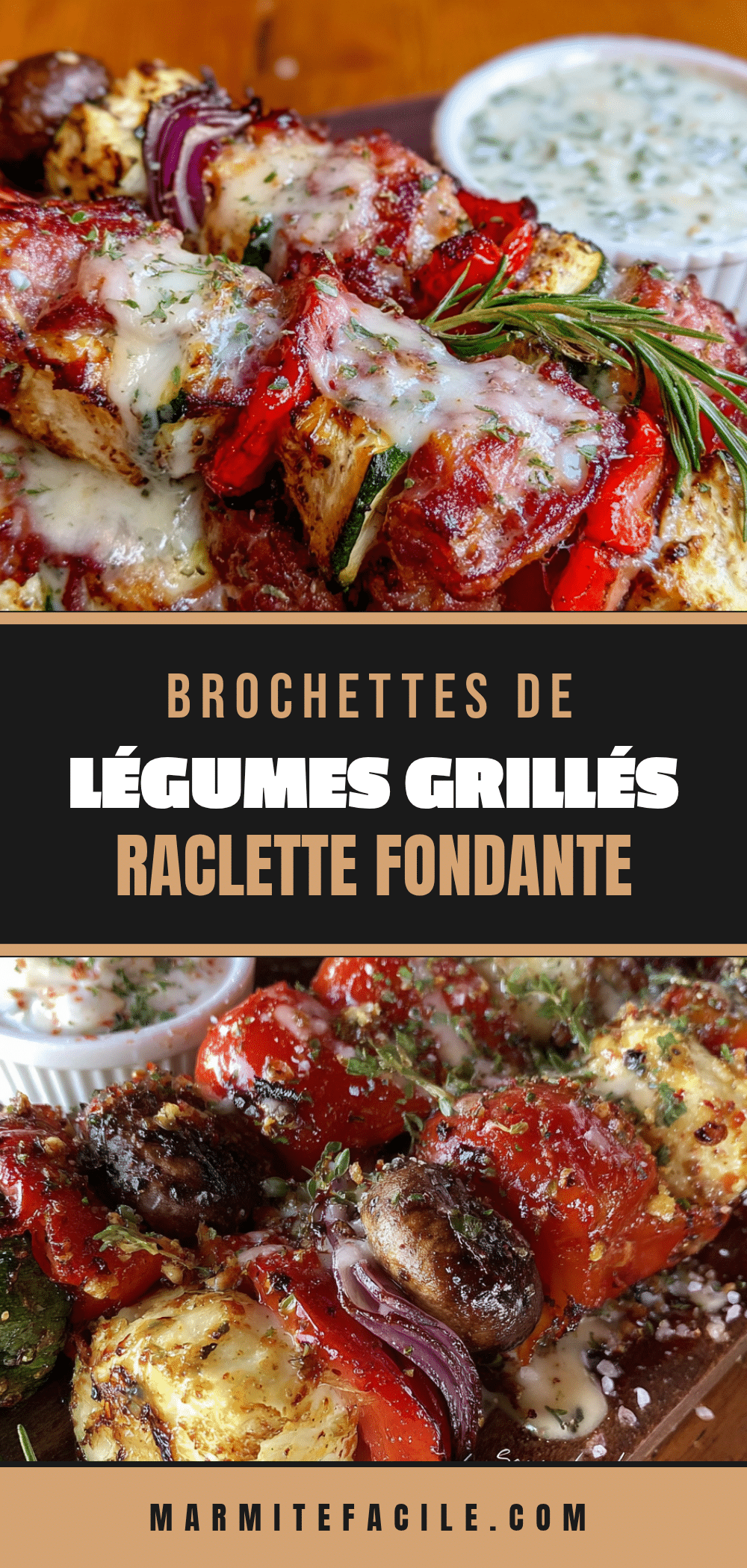 brochettes de légumes grillés à la raclette fondante recipe