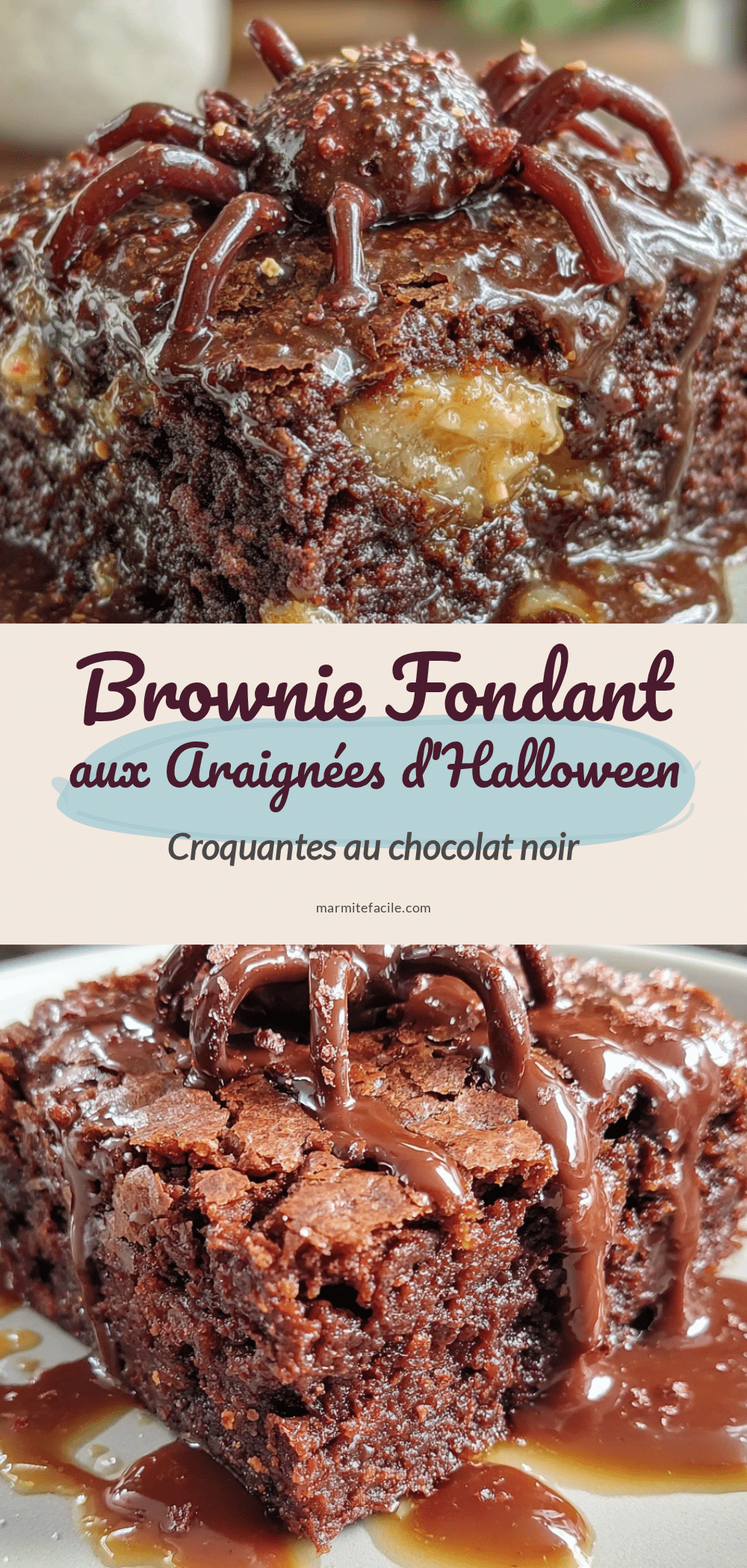 brownies araignées halloween recipe