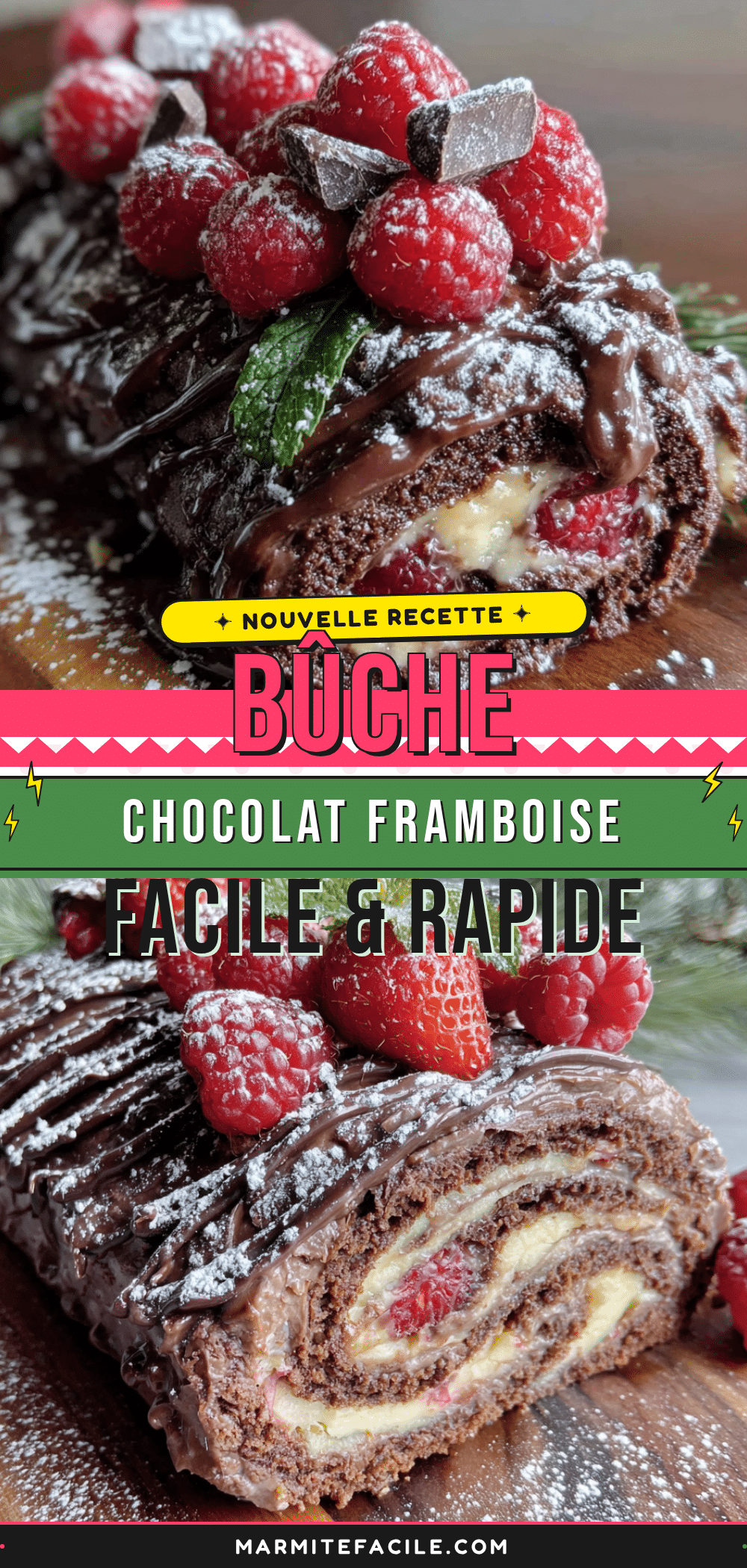 bûche chocolat framboise facile recipe
