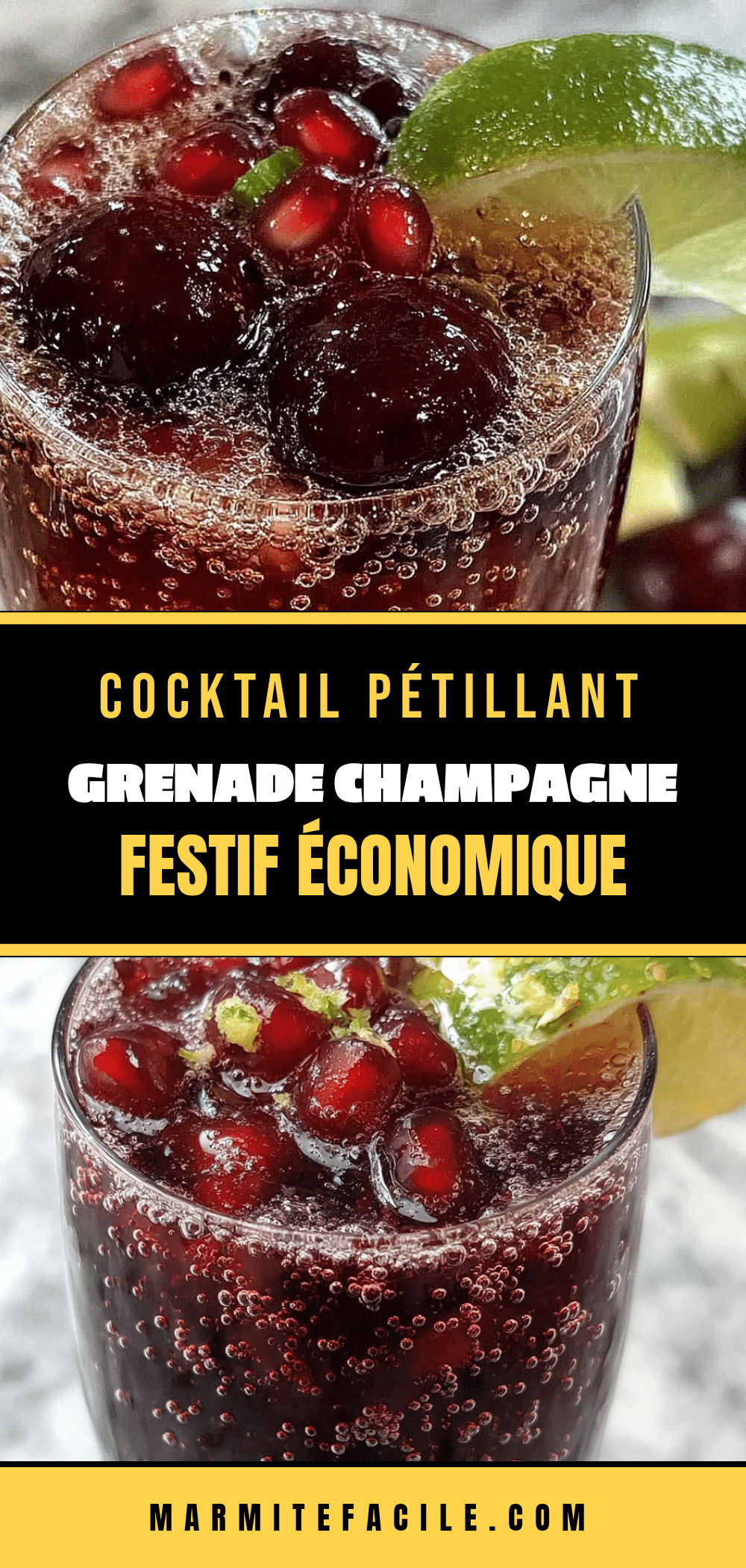 cocktail pétillant grenade-champagne recipe