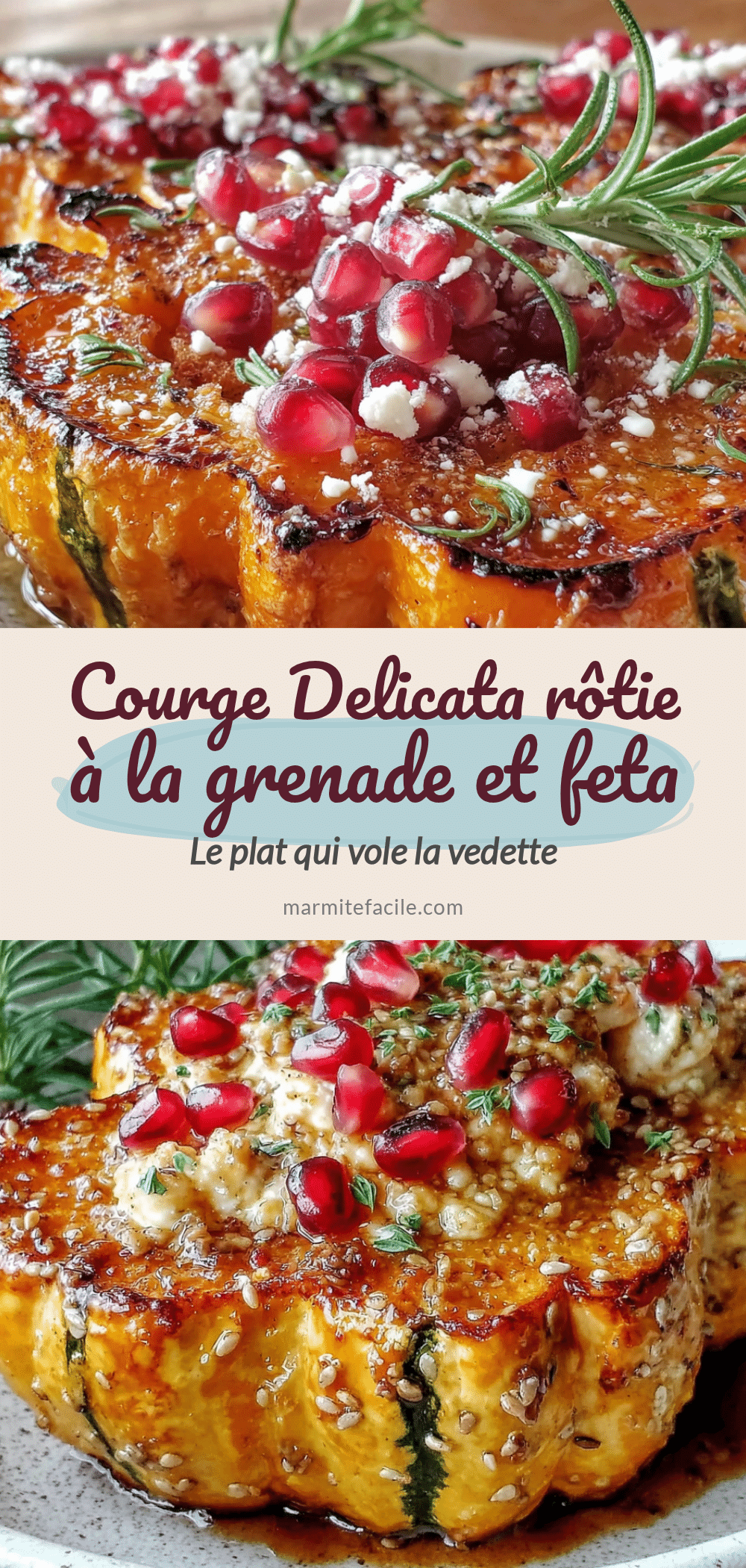 courge delicata rôtie à la grenade et feta recipe