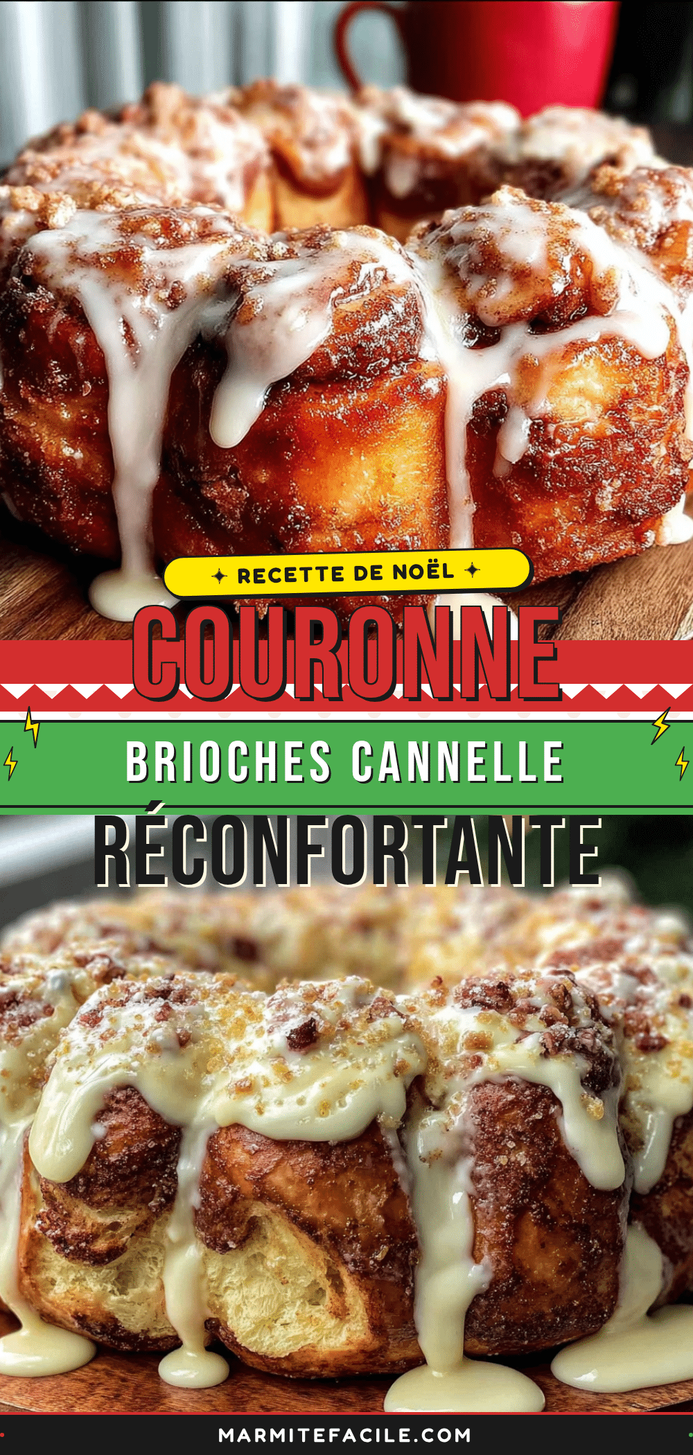 couronne de brioches à la cannelle pour Noël recipe