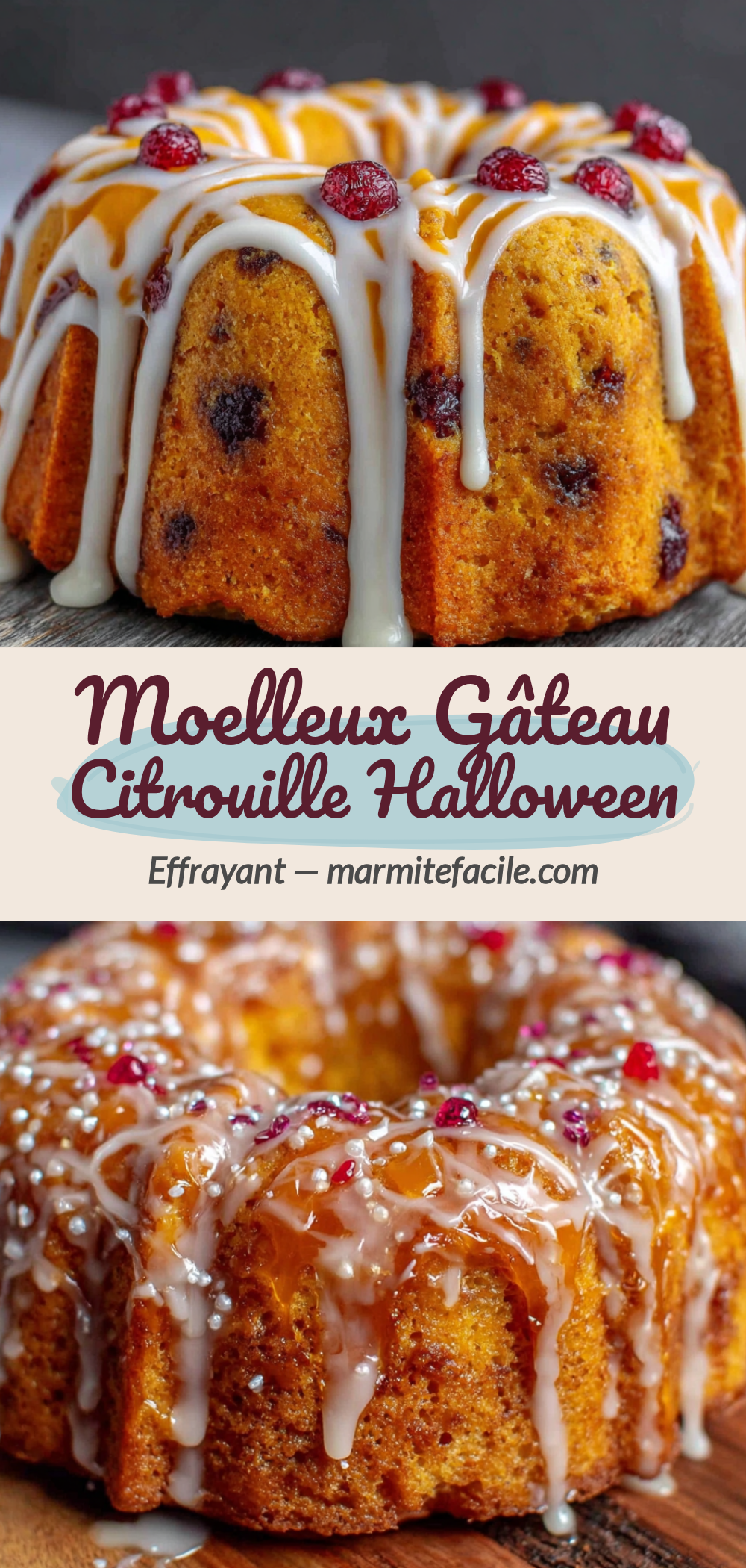 gâteau citrouille d’Halloween effrayant recipe