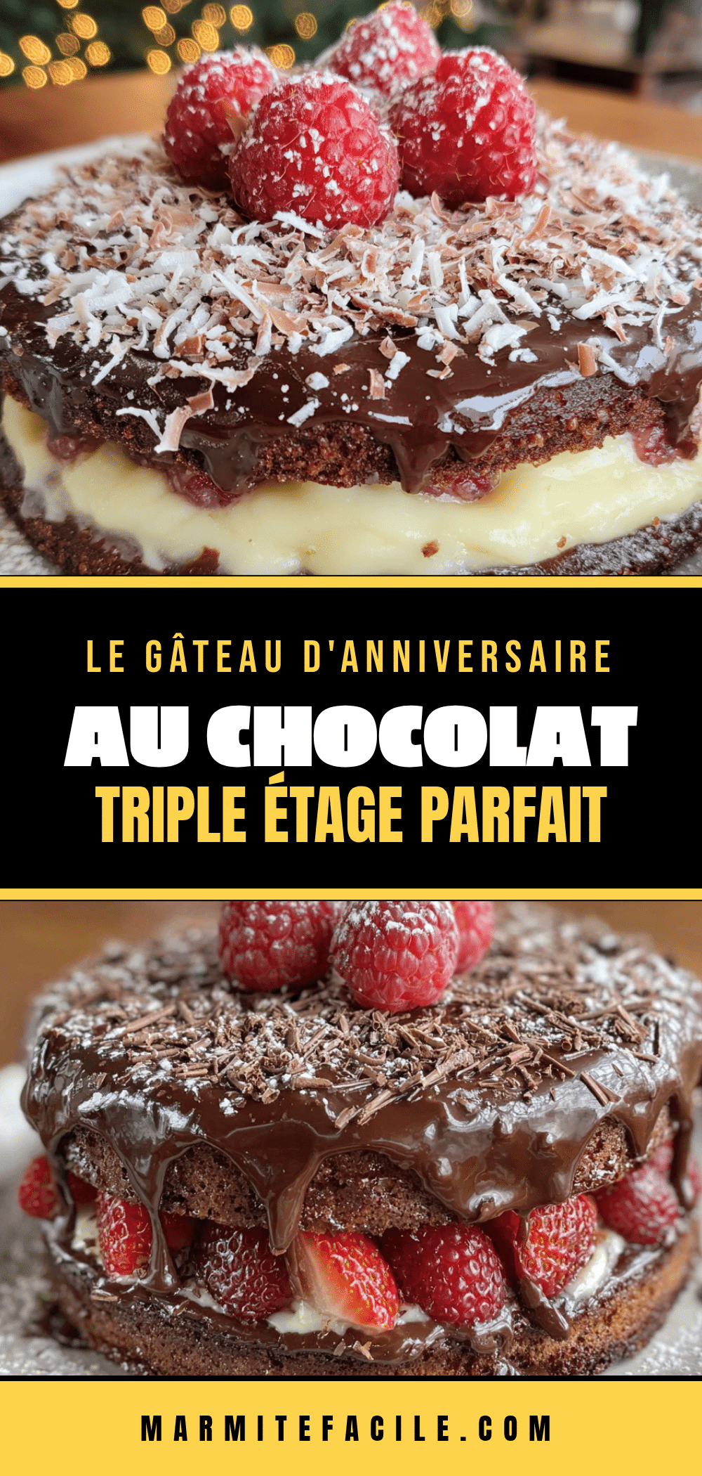 gâteau d’anniversaire au chocolat triple étage recipe