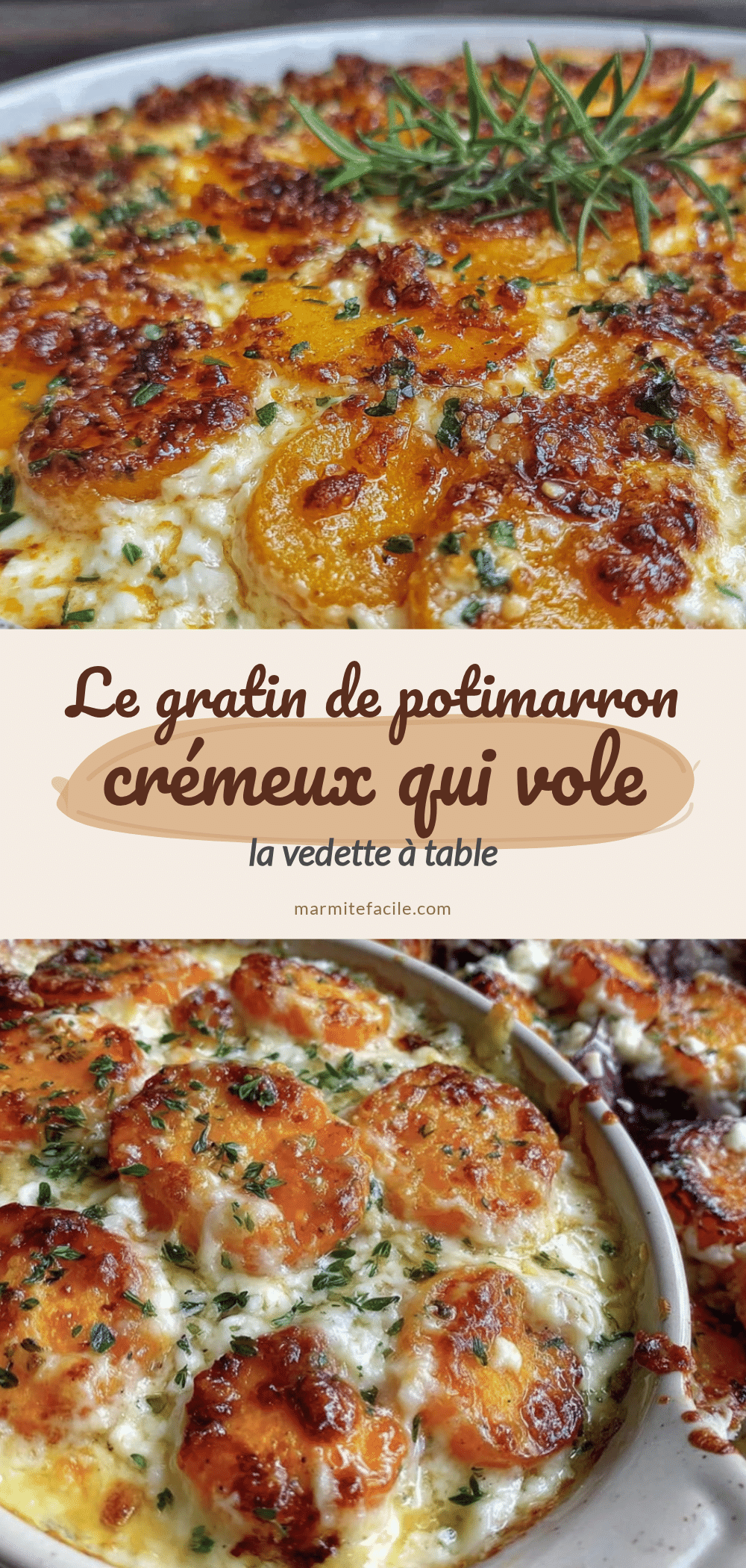 gratin de potimarron crémeux recipe