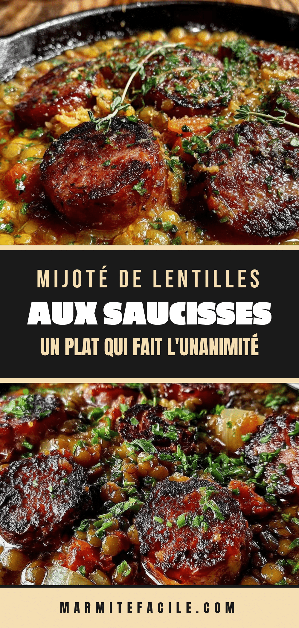mijoté de lentilles aux saucisses fumées recipe