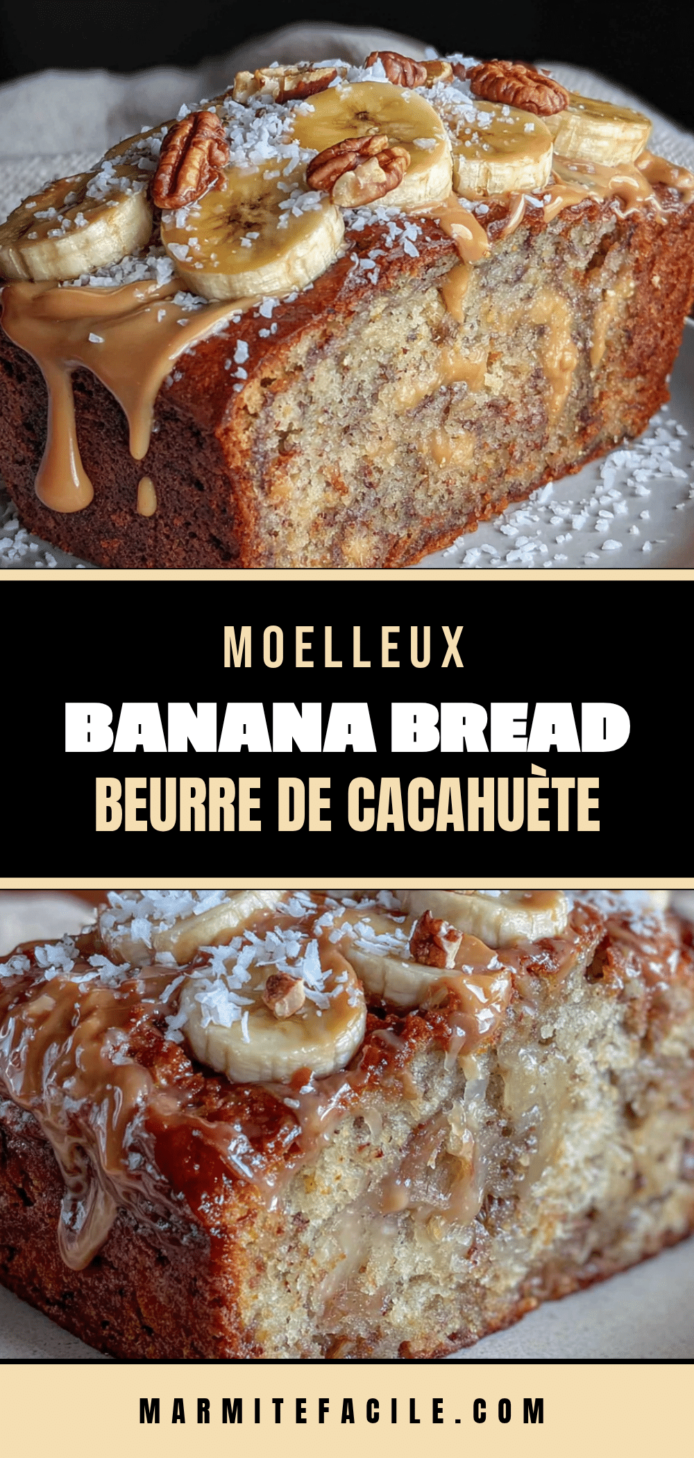 moelleux banana bread au beurre de cacahuète recipe