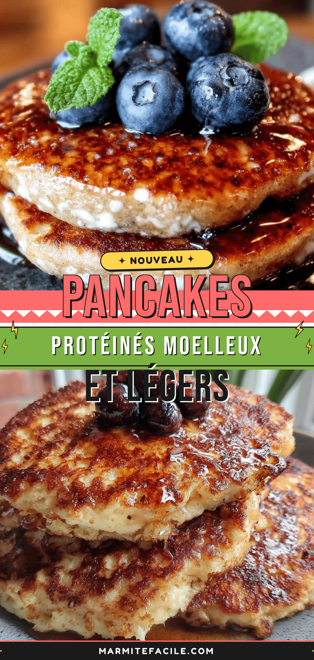 pancakes protéinés au fromage blanc recipe